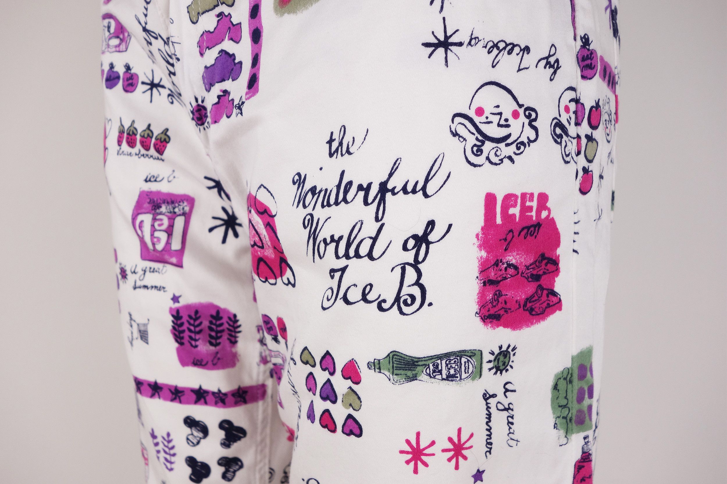 Iceberg Iceberg Ice B Print Jeans Cotton Pants Monogram Pink Vintage Size 29" - 3 Thumbnail