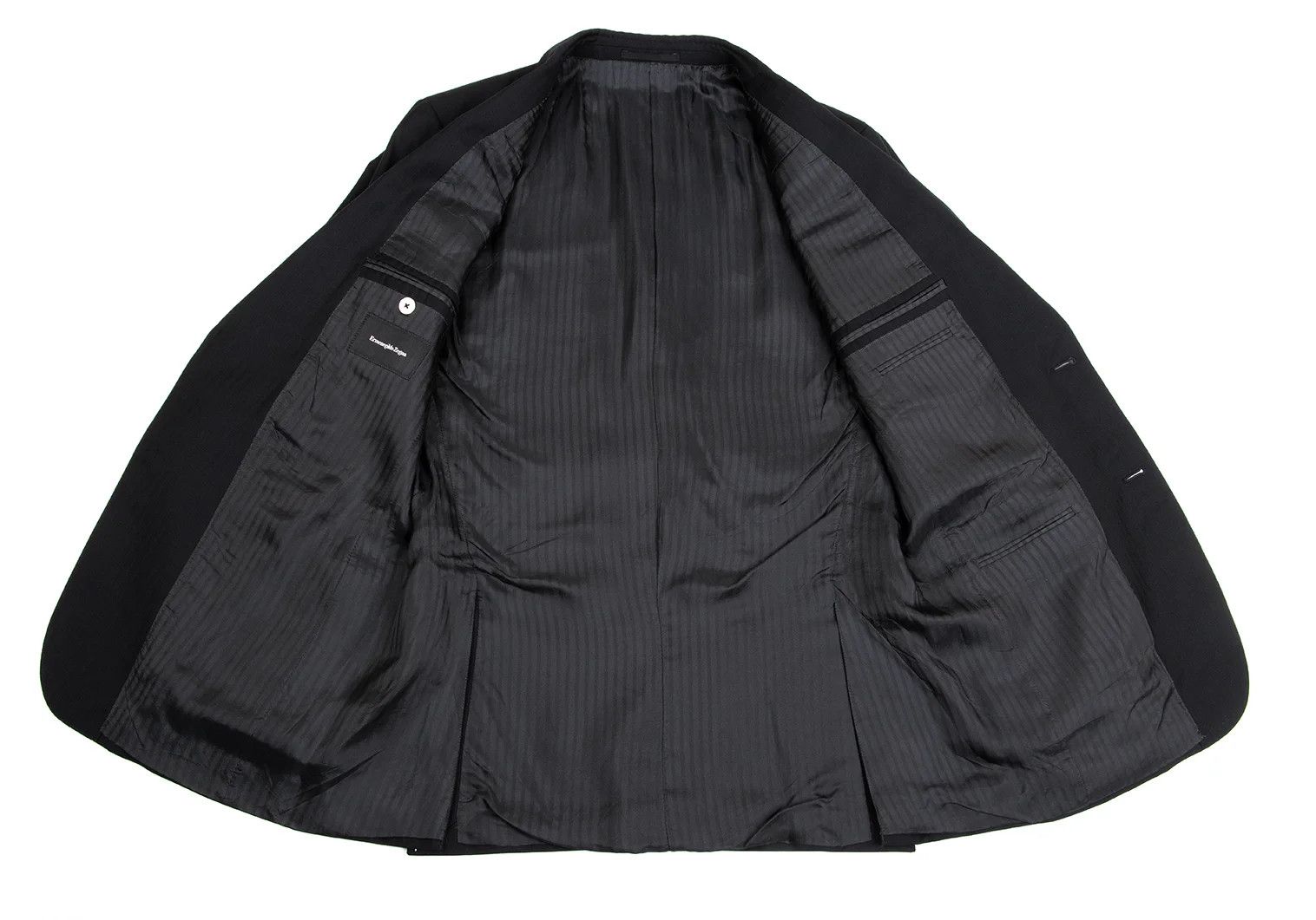 Dries Van Noten Wool Shadow Stripe 2B Jacket in Black Size 50 Size US M / EU 48-50 / 2 - 12 Thumbnail