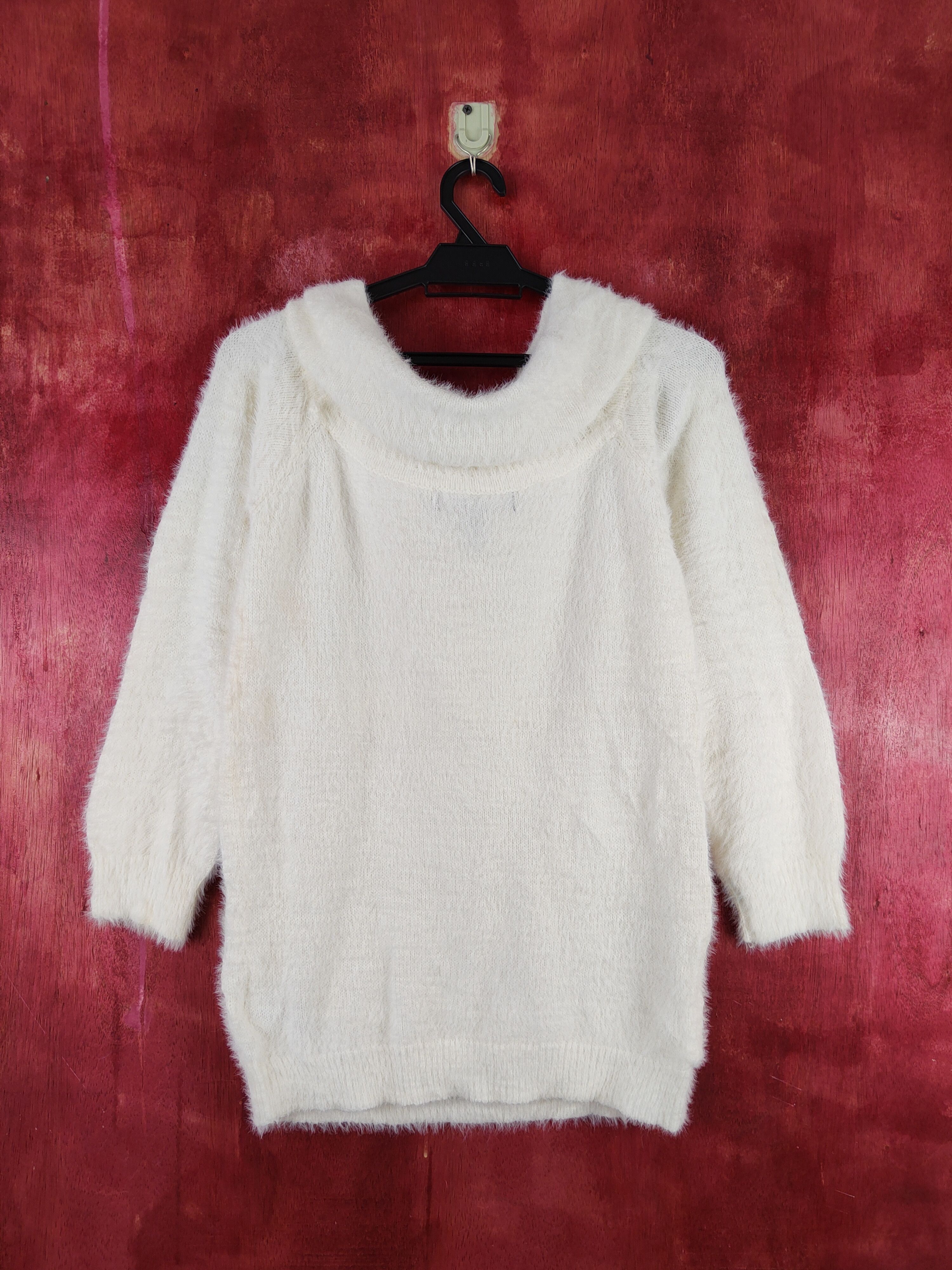 Homespun Knitwear Forever 21 Ivory Shag Shaggy Fur Mohair Knitwear #S2032 Size M / US 6-8 / IT 42-44 - 7 Thumbnail