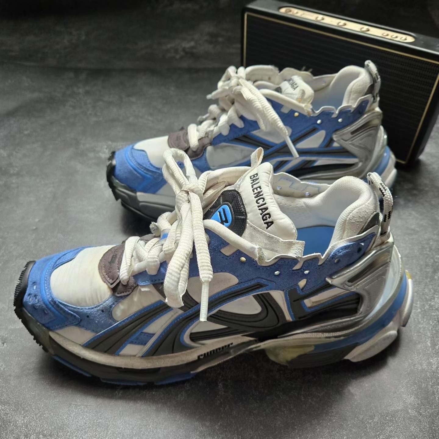 Balenciaga Balenciaga Running Blue Lowtop Sneakers 8.5 Men Size US 8.5 / EU 41-42 - 1 Thumbnail