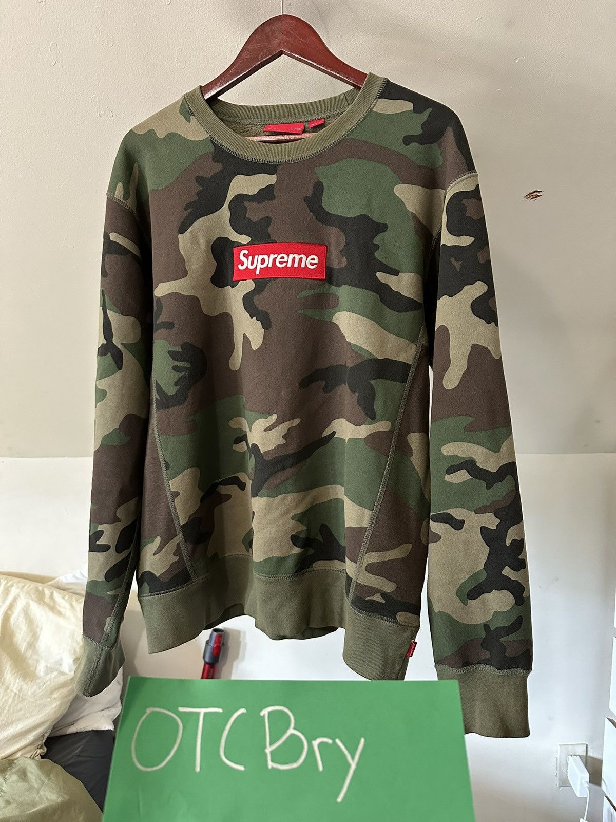Green Supreme Box Logo Crewneck | Grailed