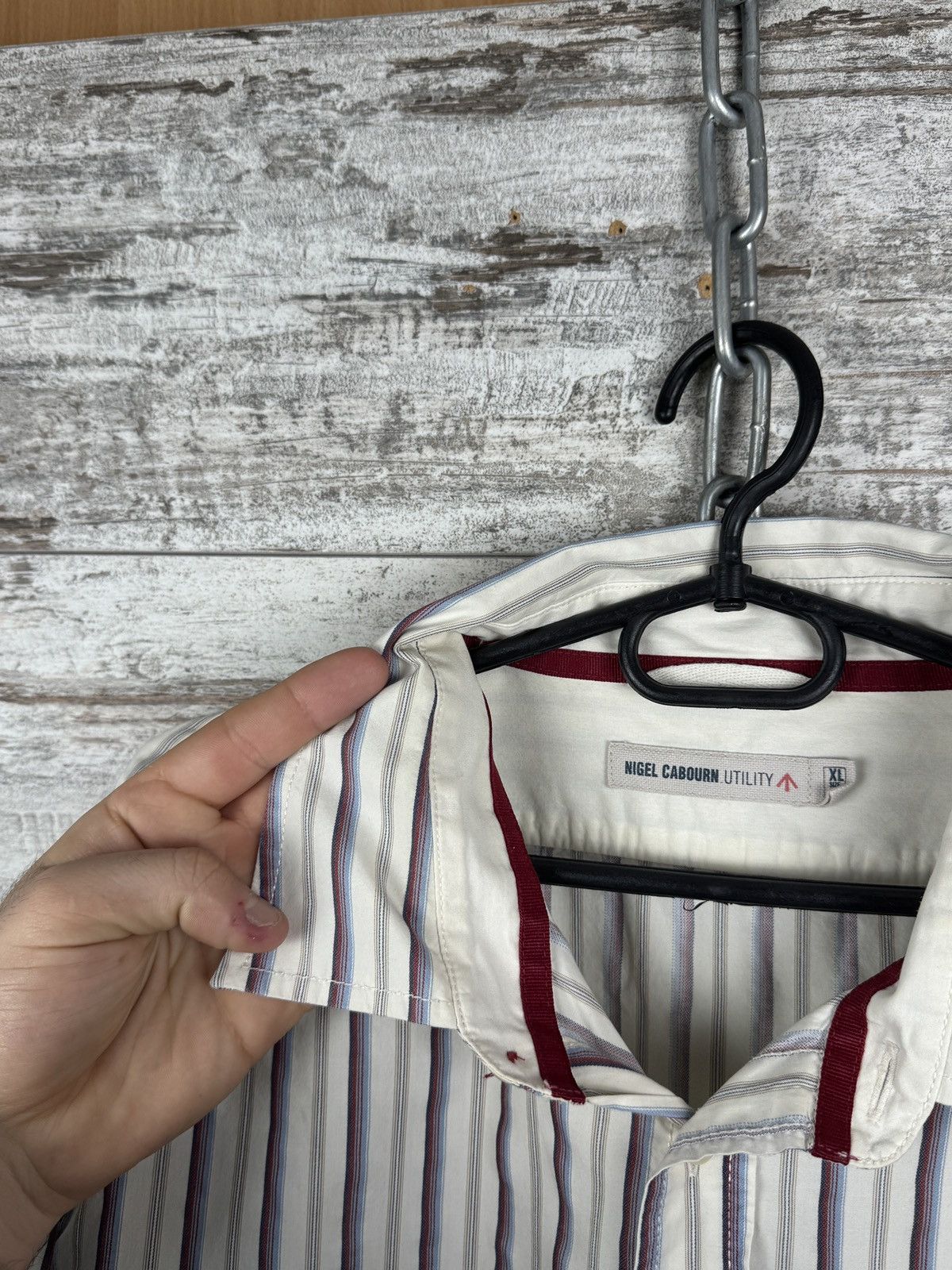Nigel Cabourn Mens Vintage NIGEL CABOURN UTILITY shirts button up striped Size US XL / EU 56 / 4 - 7 Thumbnail