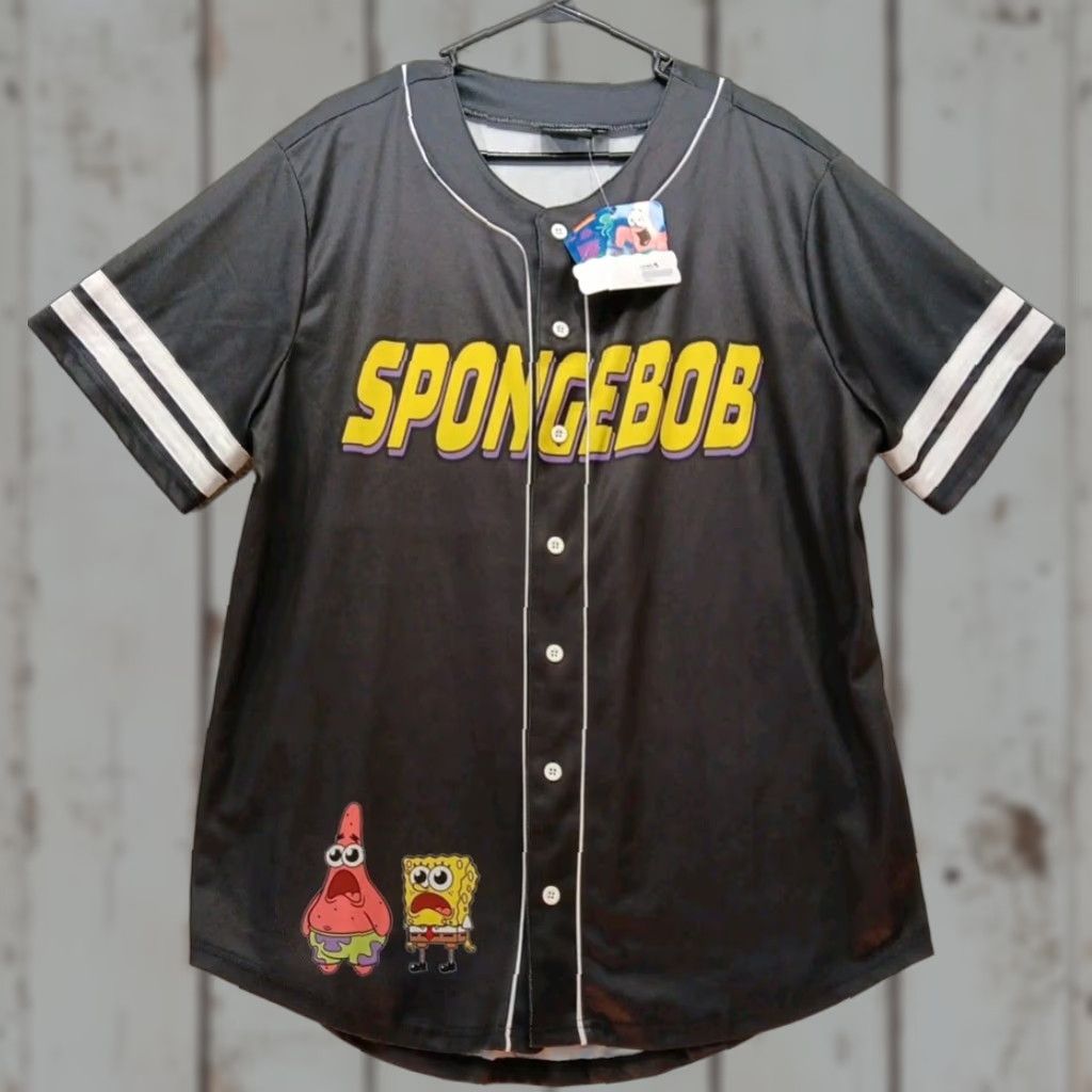 Nickelodeon Nickelodeon Spongebob Squarepants Baseball Jersey Men's XL Black Button Up Shirt Size US XL / EU 56 / 4 - 1 Thumbnail