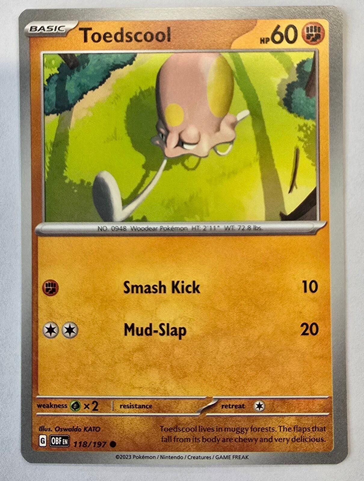 Pokemon Toedscool (#118/197) from Obsidian Flames Size ONE SIZE - 1 Thumbnail