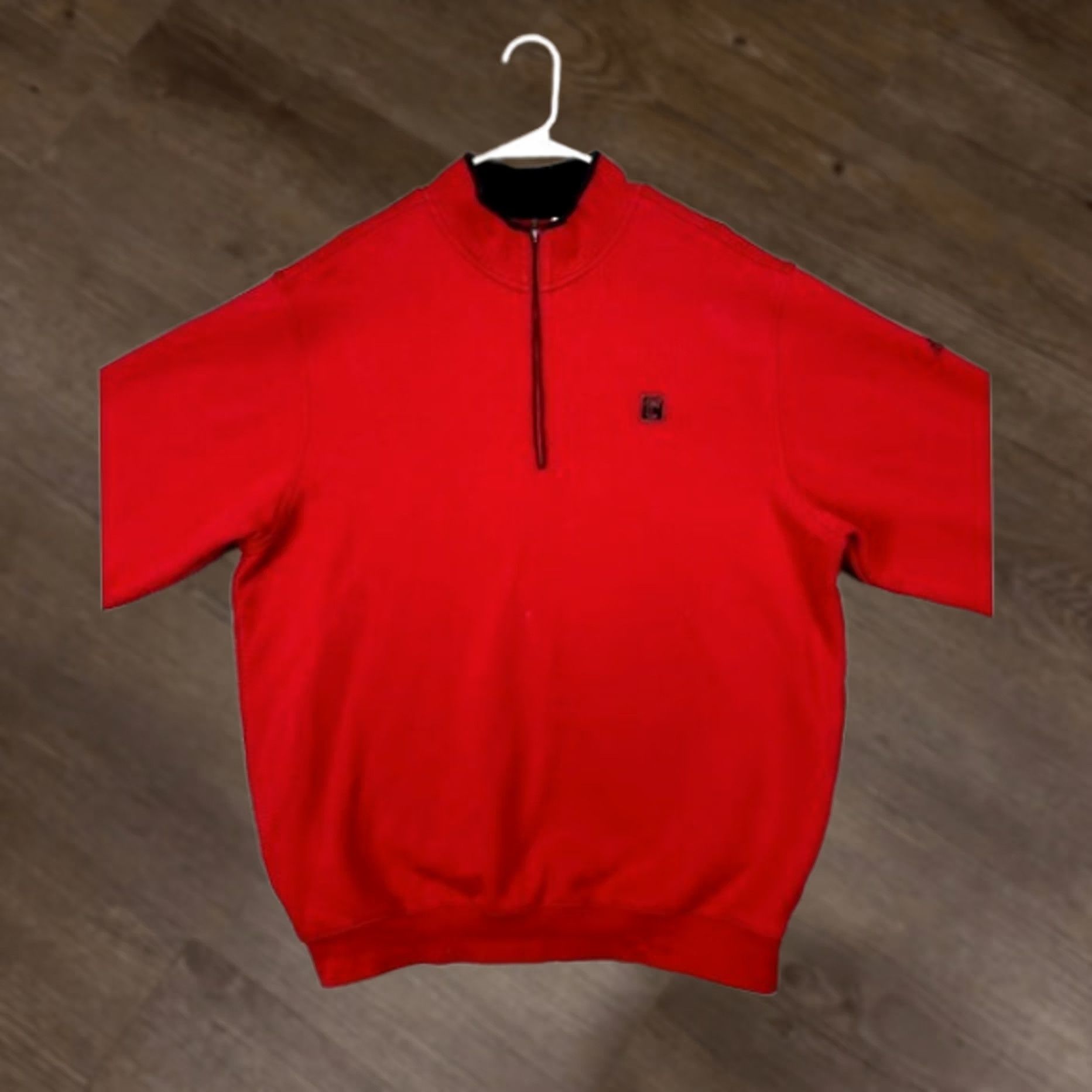 Adidas Adidas Sweatshirt Mens Large Red Quarter Zip Pullover Logo Stretch Knit Cotton Polyester Spandex Size US L / EU 52-54 / 3 - 1 Thumbnail