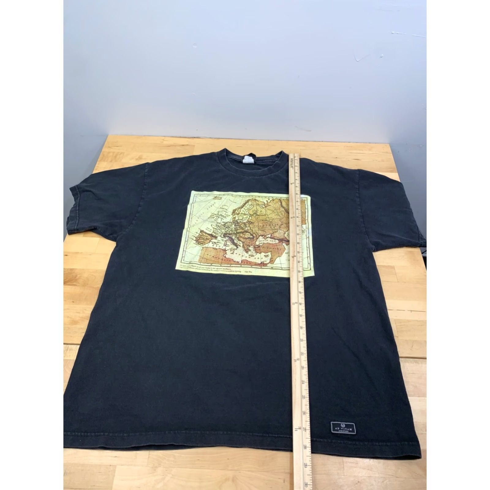 Vintage VINTAGE Acropolis Shirt Mens XL Black Europe Map Sun Tzu Quote Y2K 12715 Size US XL / EU 56 / 4 - 6 Thumbnail