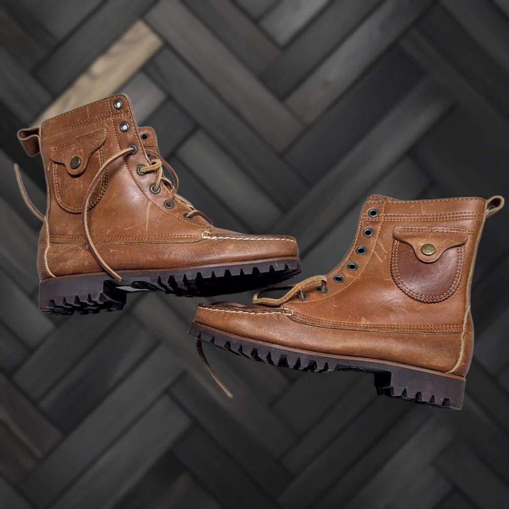 Ralph Lauren VINTAGE Ralph Lauren boots Hunting Womens AA 7.5 Brown Leather Vibram moccasin maine Russell Moccasin US Made Size US 8 / IT 38 - 1 Thumbnail