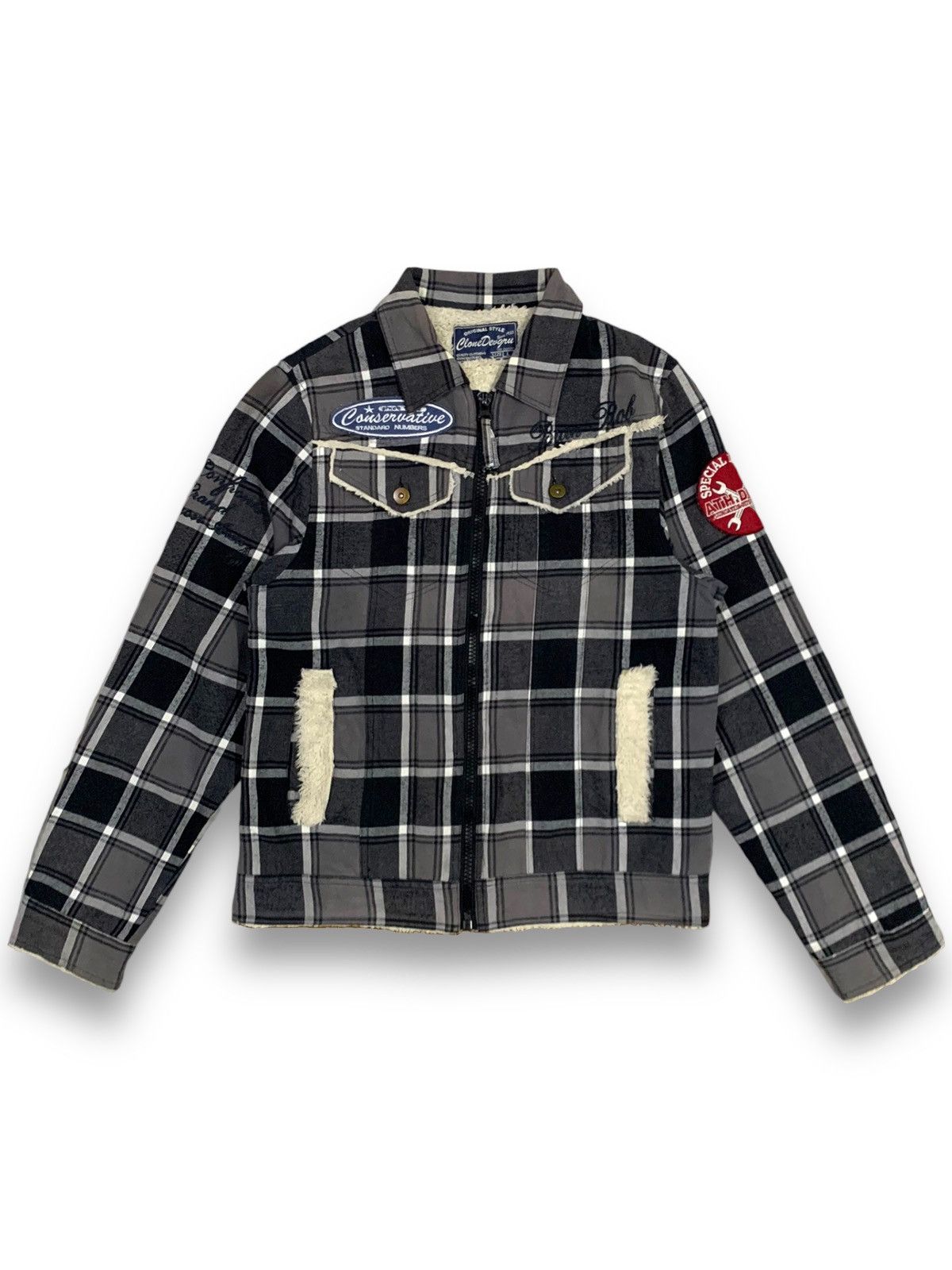 Japanese Brand Japanese Clone Devgru Plaid Multipockets Sherpa Lined Jacket Size US M / EU 48-50 / 2 - 1 Thumbnail