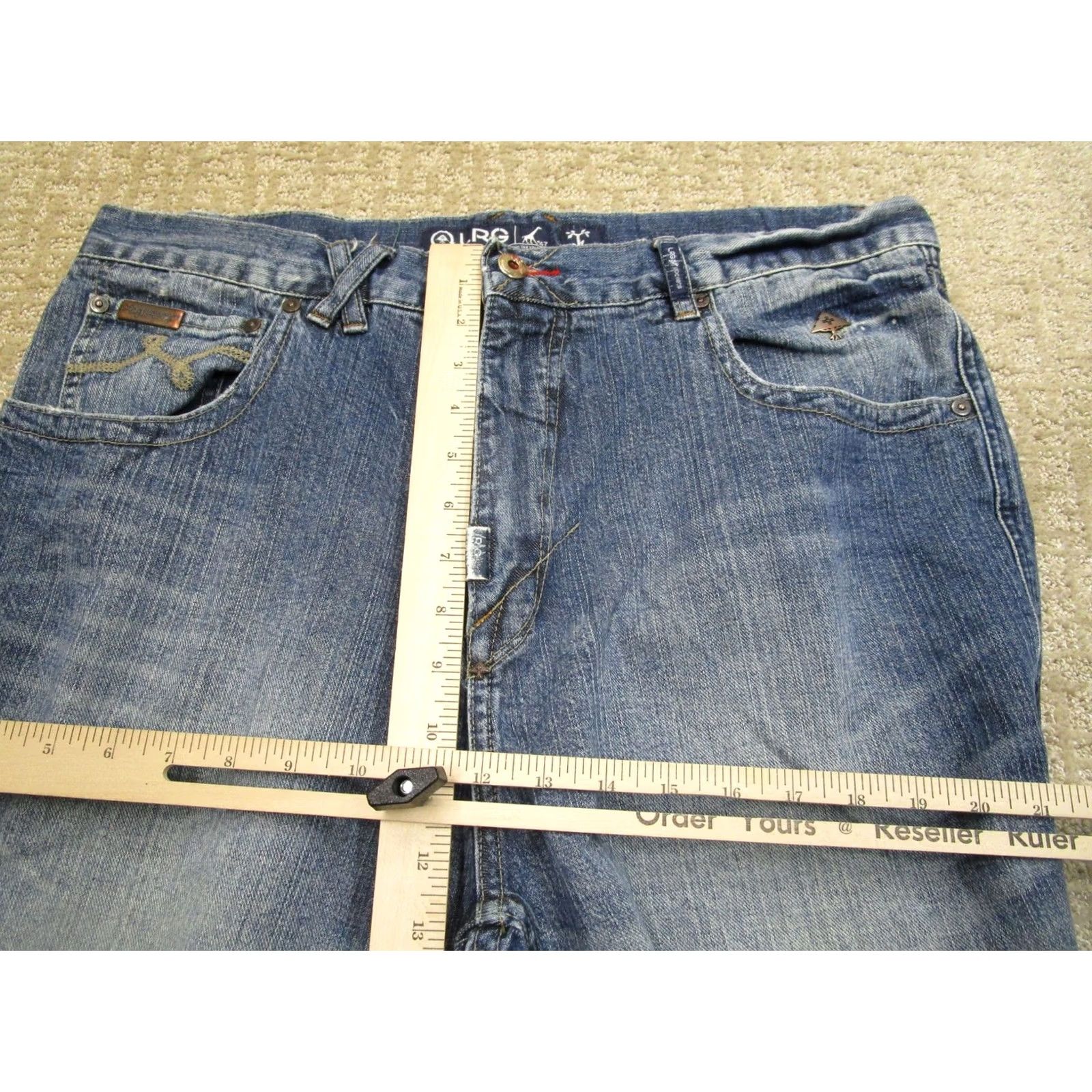 Denime LRG Jeans Men 36x34 Blue Relaxed Loose Straight Vintage Denim 90s Hip Hop Retro Waist 36 Mens Jeans Size US 36 / EU 52 - 7 Thumbnail