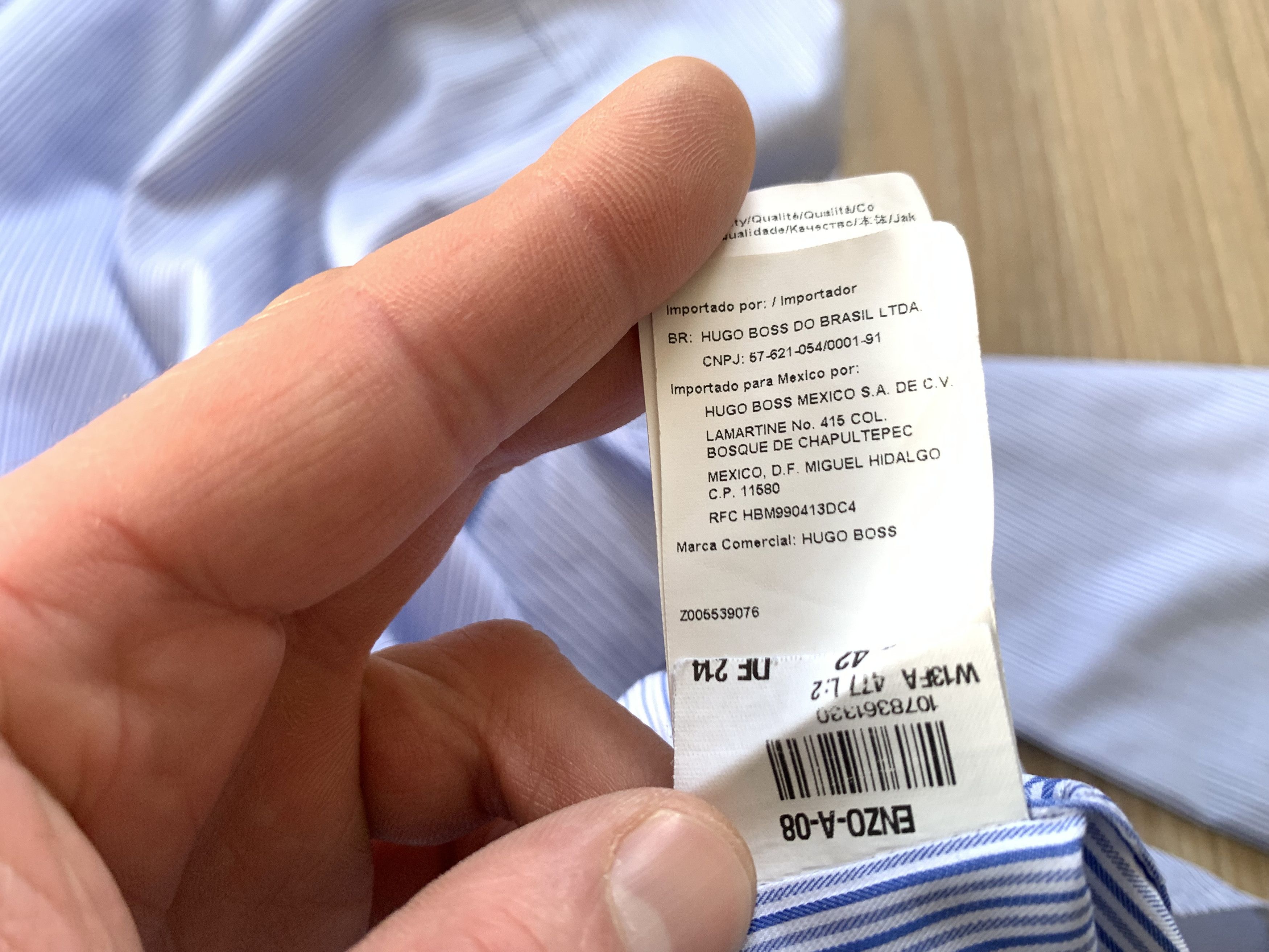 Hugo Boss Hugo Boss Light Blue Stripe Cotton Button Up Shirt Size US L / EU 52-54 / 3 - 7 Thumbnail