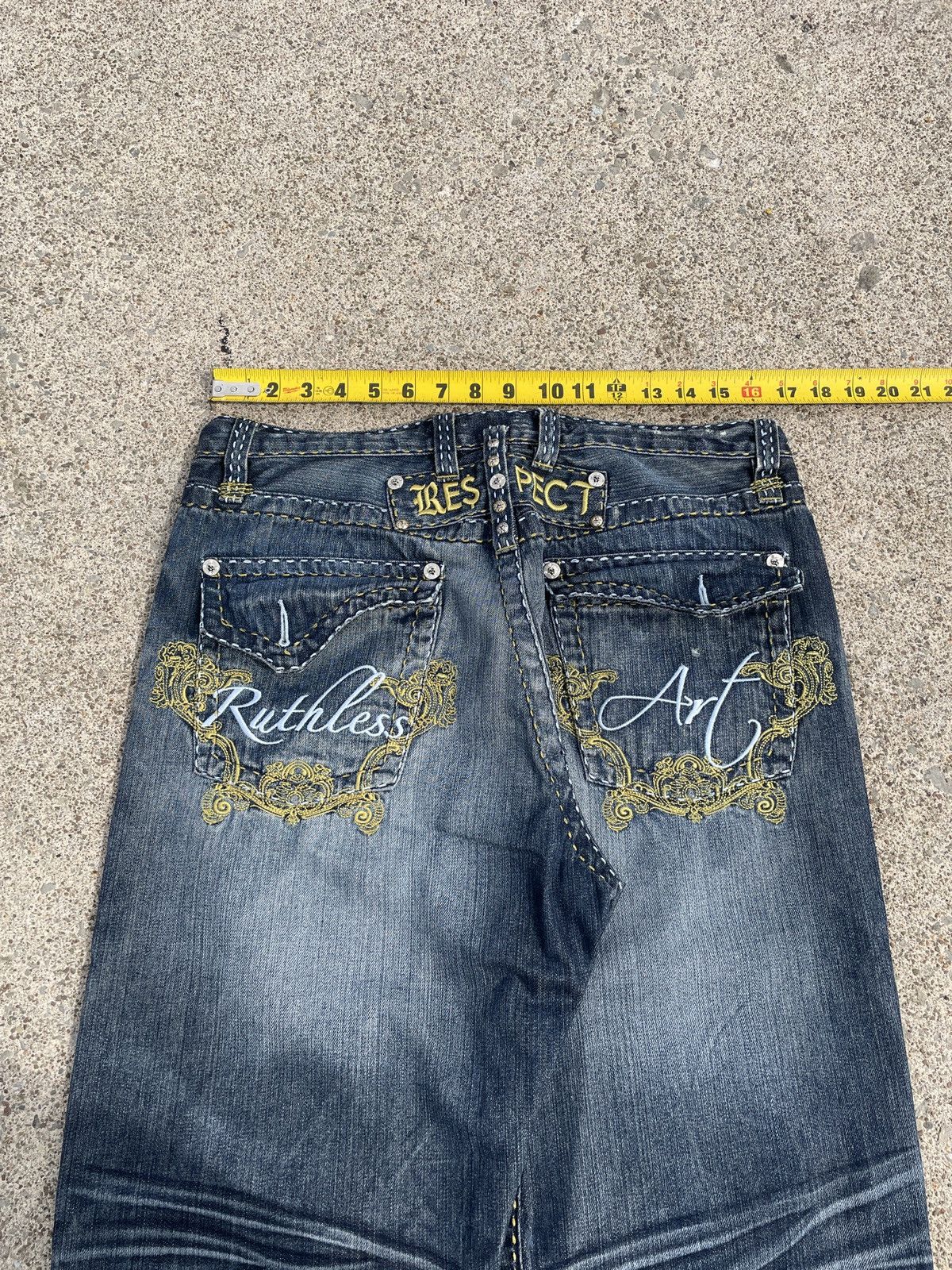 Other Ruthless Art Y2K Studded/Embroidered Jeans Size US 34 / EU 50 - 8 Thumbnail