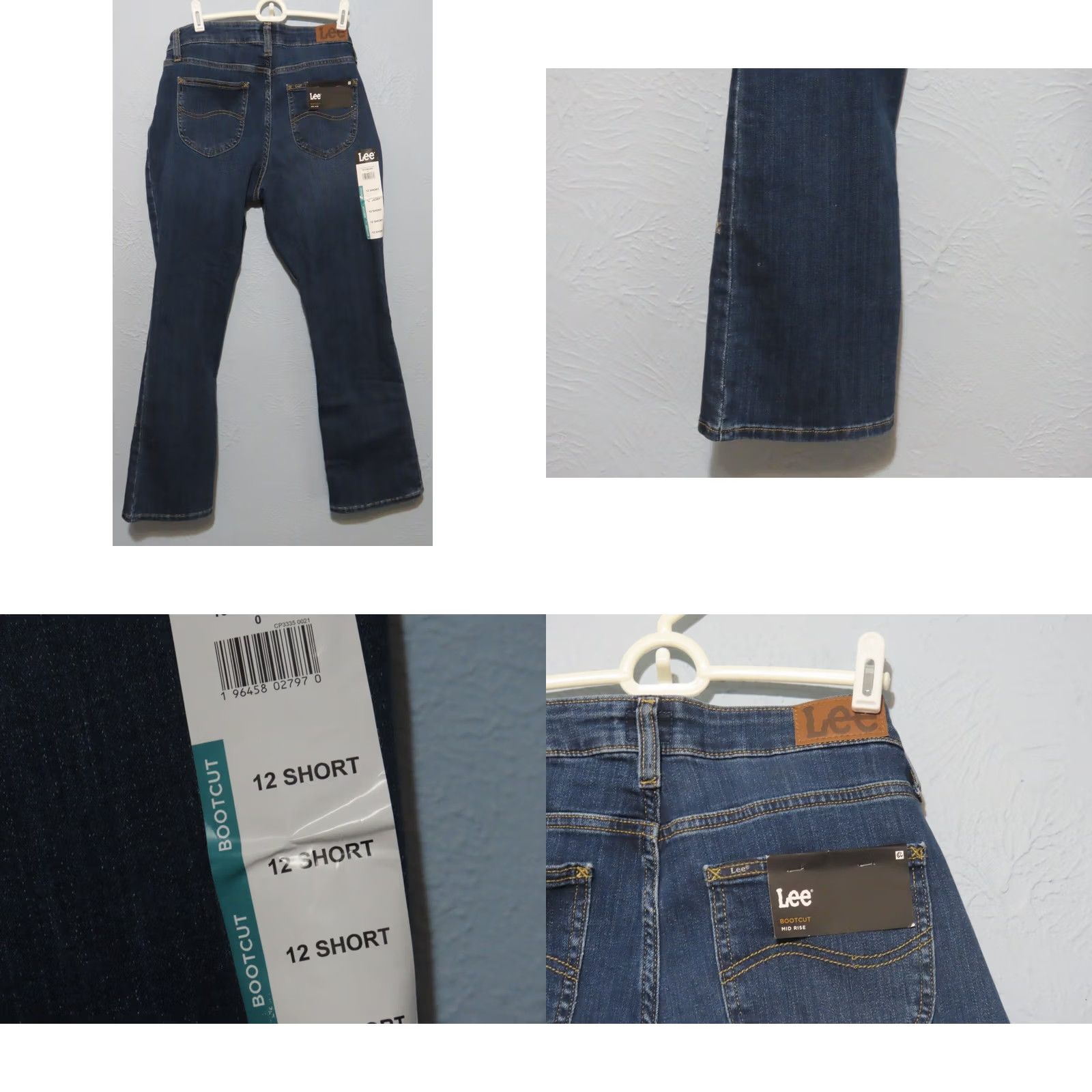 Lee Lee Women's Jeans Bootcut Midrise 12 Blue Denim NWT Regular 28in Inseam 5-Pocket Stretch Cotton Blend Dark Wash NWT Size 34" / US 12 / IT 48 - 8 Thumbnail