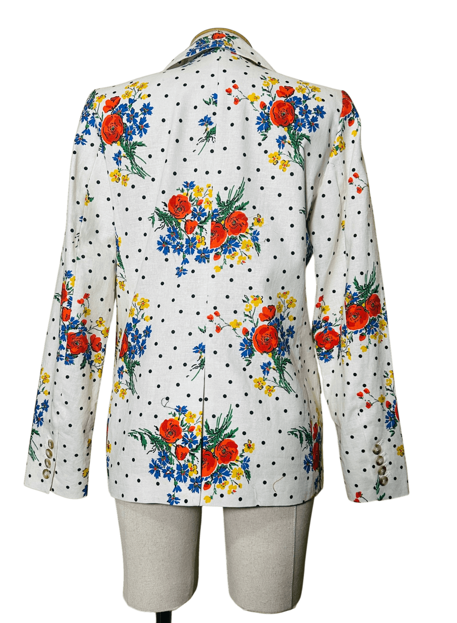 Sezane Christie Linen Floral Blazer Size XS / US 0-2 / IT 36-38 - 4 Thumbnail