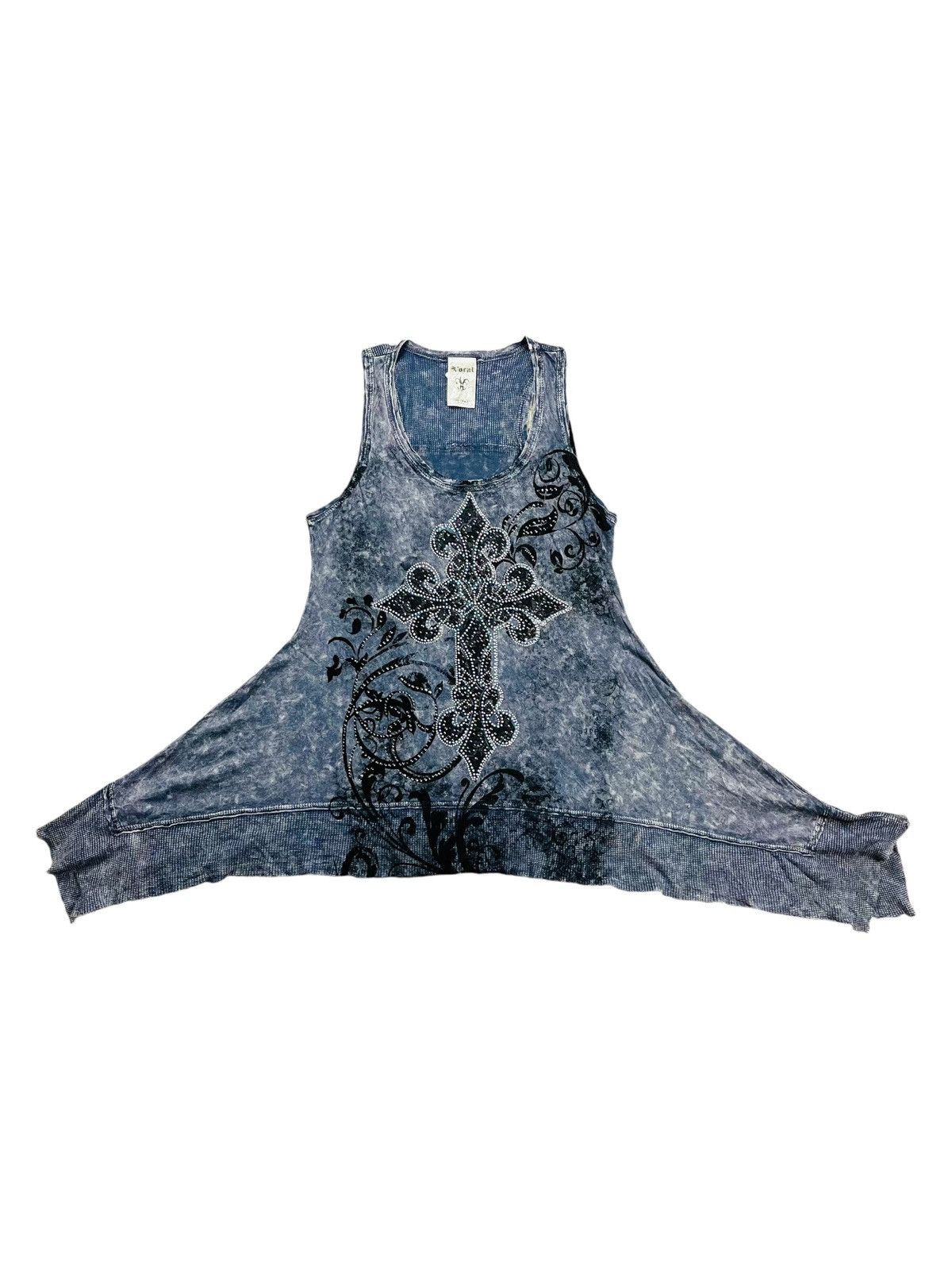 If Six Was Nine 2000 Vocal - Midas Style Rhinestone Cross Tank Top Size US M / EU 48-50 / 2 - 2 Thumbnail