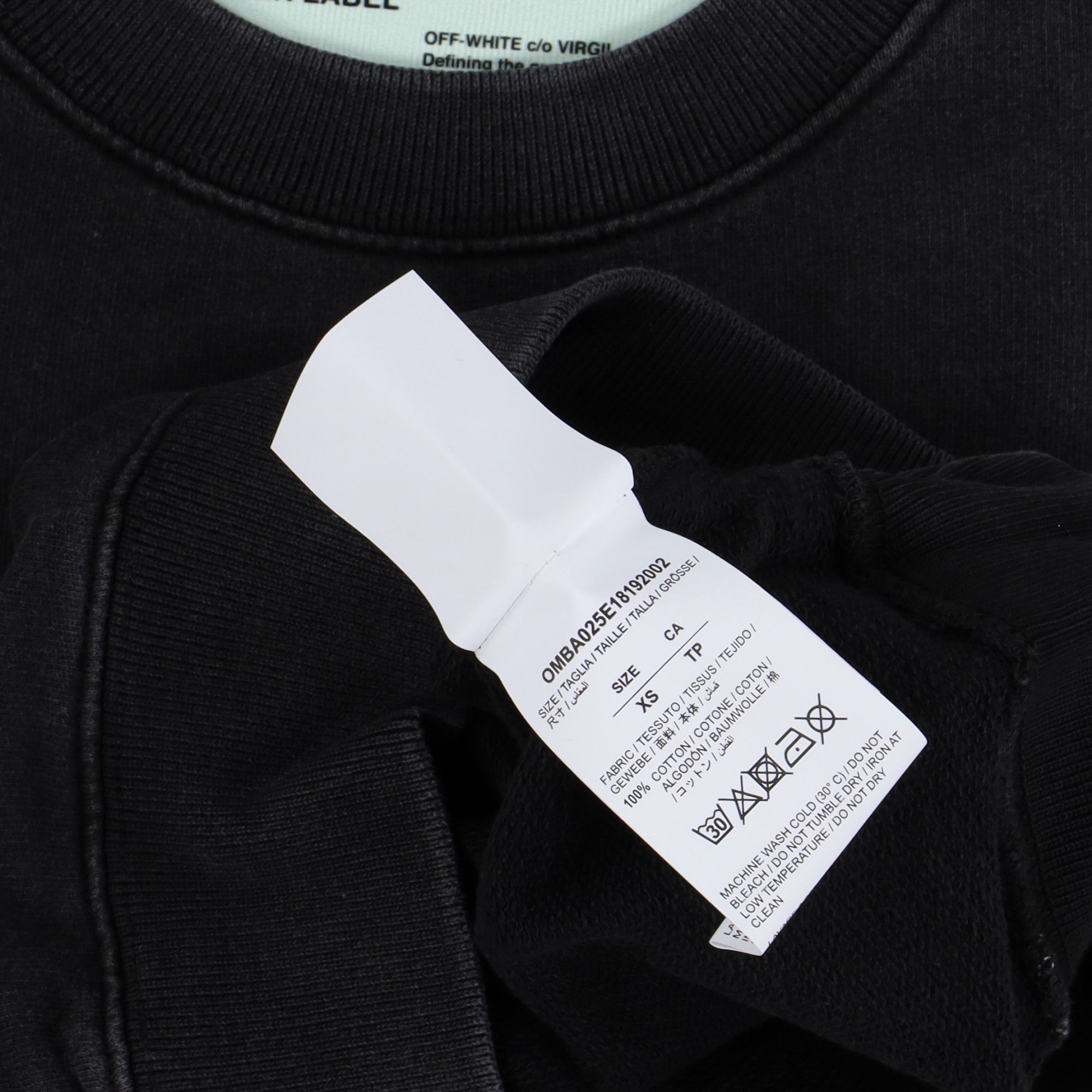 Off-White Washed Black 3D Line Diag Arrows Logo Sweatshirt Size XS / US 0-2 / IT 36-38 - 8 Thumbnail