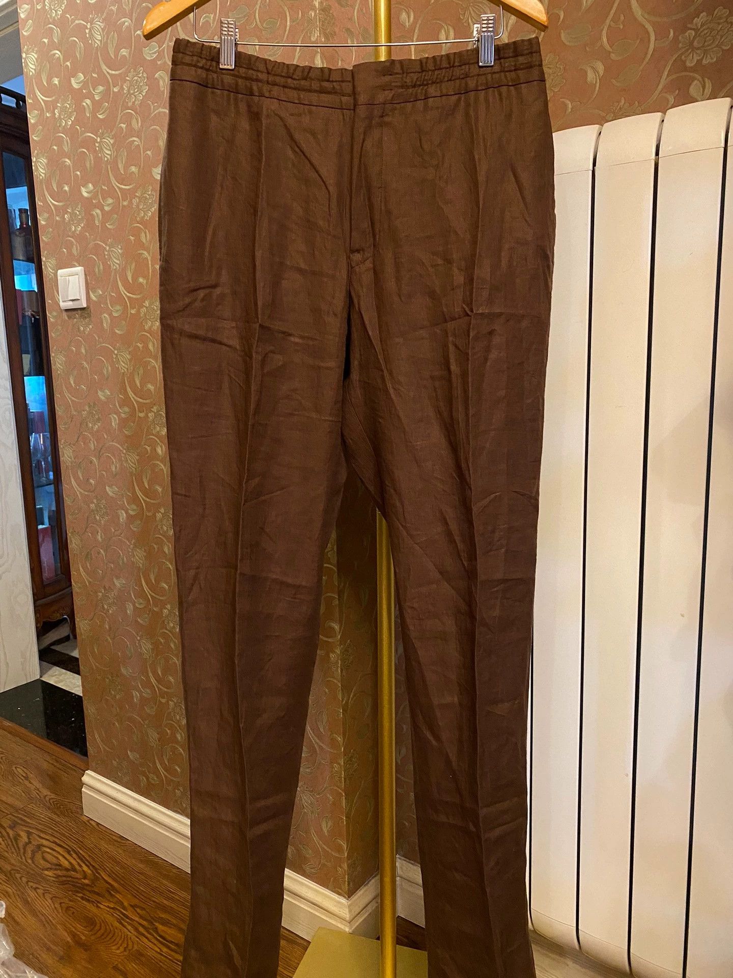Ermenegildo Zegna ZEGNA OASI LINO Linen Swiss Elastic Waist Trousers Size US 32 / EU 48 - 1 Thumbnail