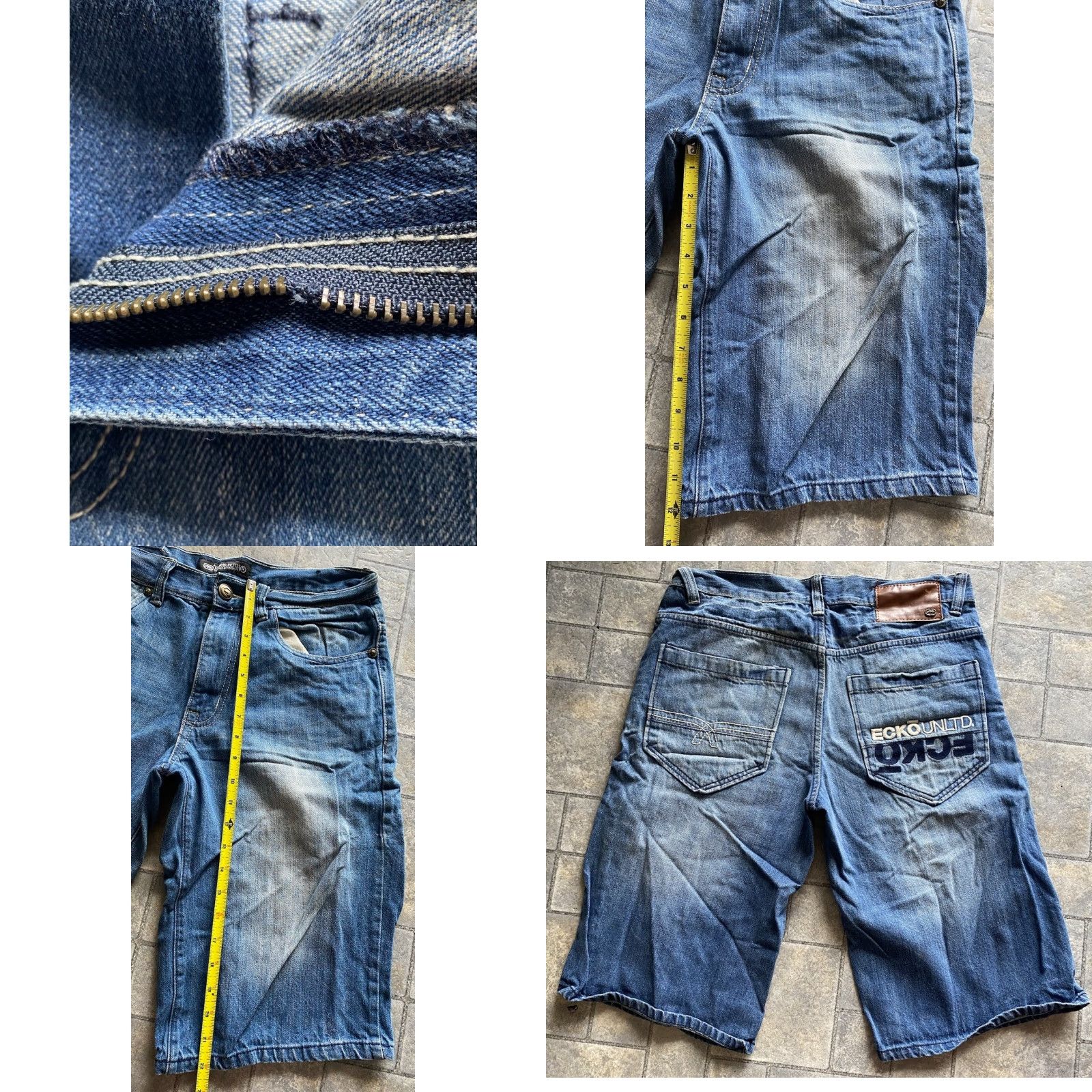 Ecko Unltd. VINTAGE Ecko Unltd Denim Shorts Blue Men’s 30 Zipper Embroidered Damaged Size US 30 / EU 46 - 8 Thumbnail