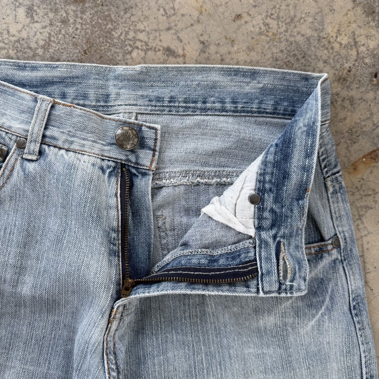 VINTAGE PINK LATTE DISTRESSED JEAN DENIM PANTS