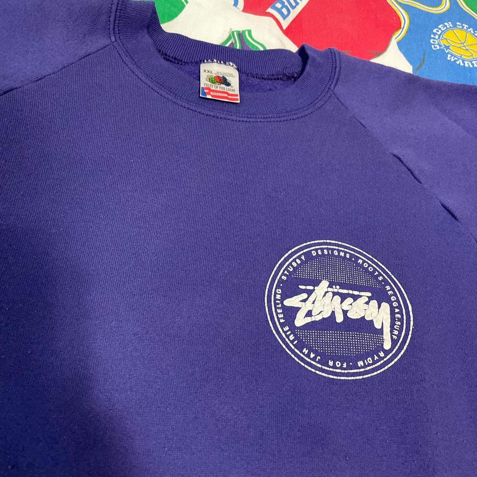Stussy × Vintage Vintage 90s 80s Streetwear Stüssy Surf Raglan Cut Crewneck Size US L / EU 52-54 / 3 - 3 Thumbnail
