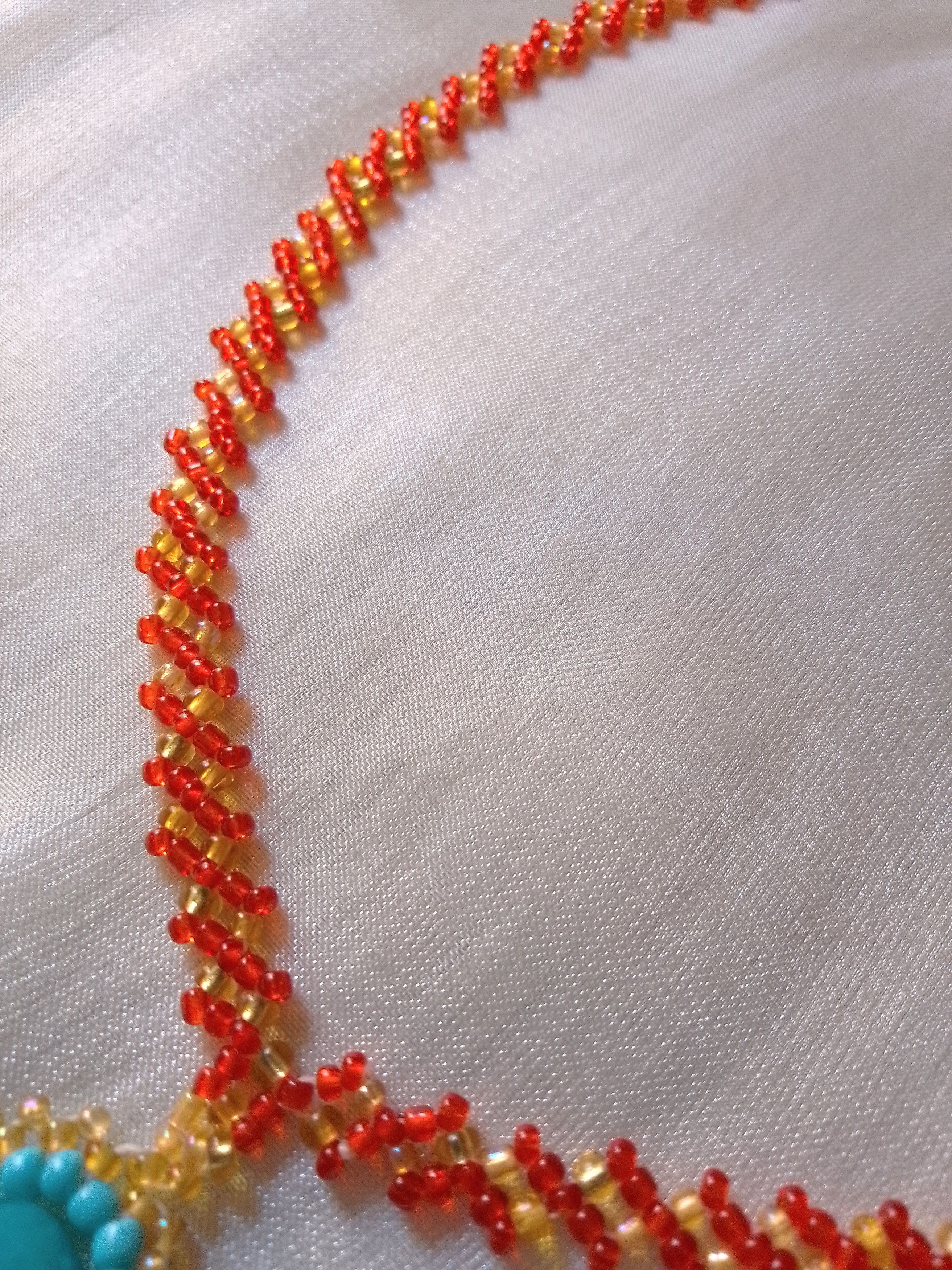 Handmade Red gold necklace with pendant natural jade gemstone Size ONE SIZE - 6 Thumbnail