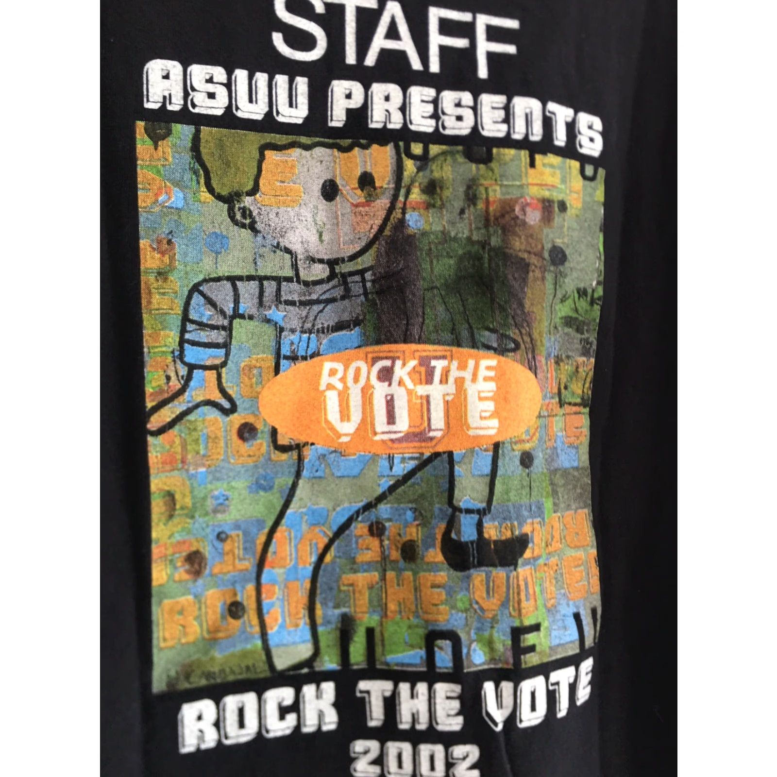 Vintage VINTAGE Large 2002 Rock The Vote ASUU Tee Shirt L Black Mens T-Shirt Graphic Size US L / EU 52-54 / 3 - 5 Thumbnail