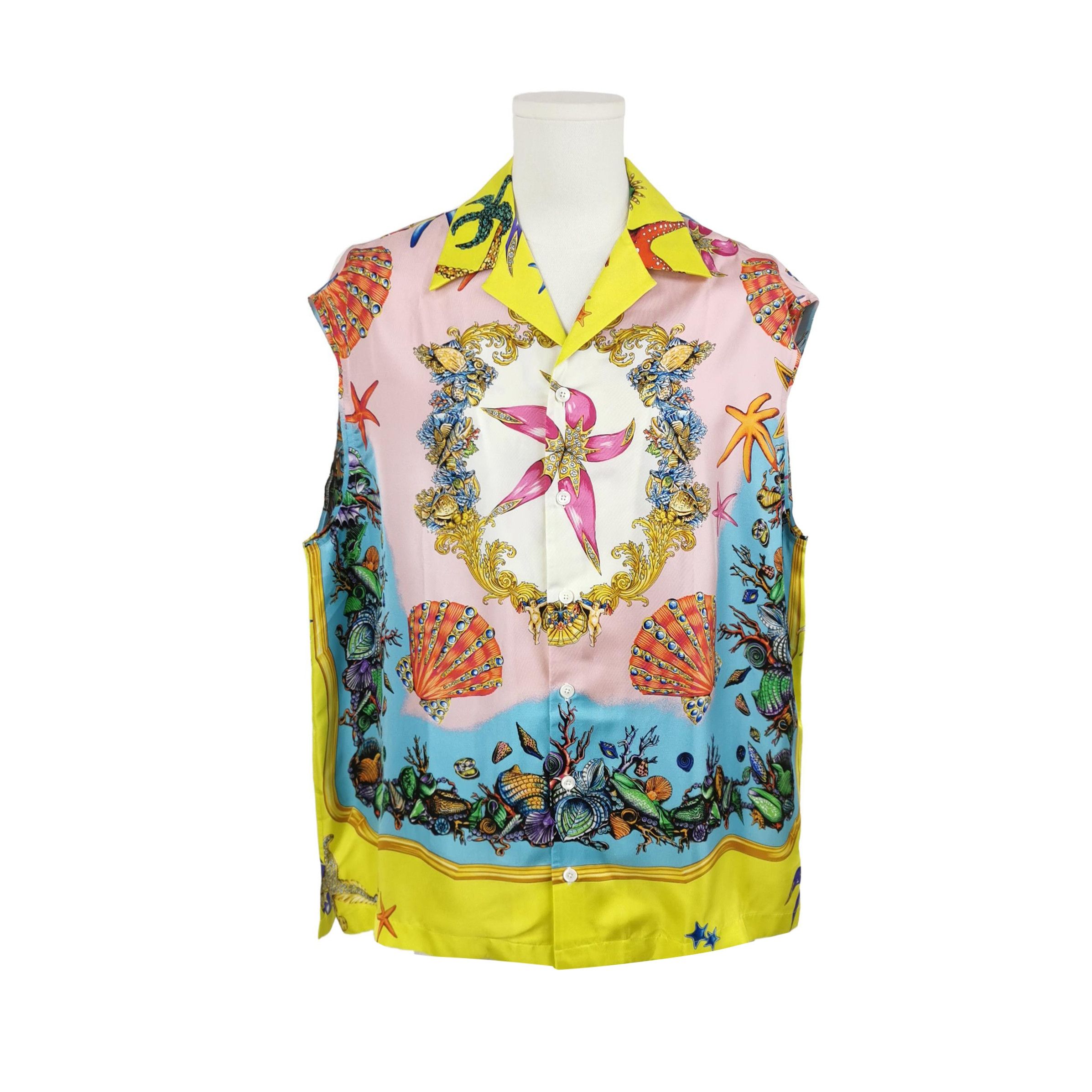 Versace Versace Silk Sleeveless Printed Lapel Shirt Size US S / EU 44-46 / 1 - 1 Thumbnail