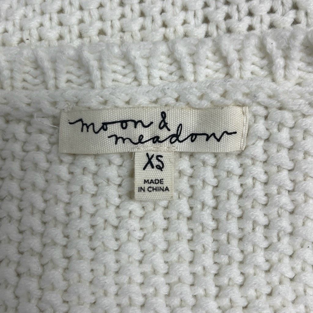 Other Anthropologie Moon & Meadow Women XS Twist Front Sweater Whi Size XS / US 0-2 / IT 36-38 - 5 Thumbnail