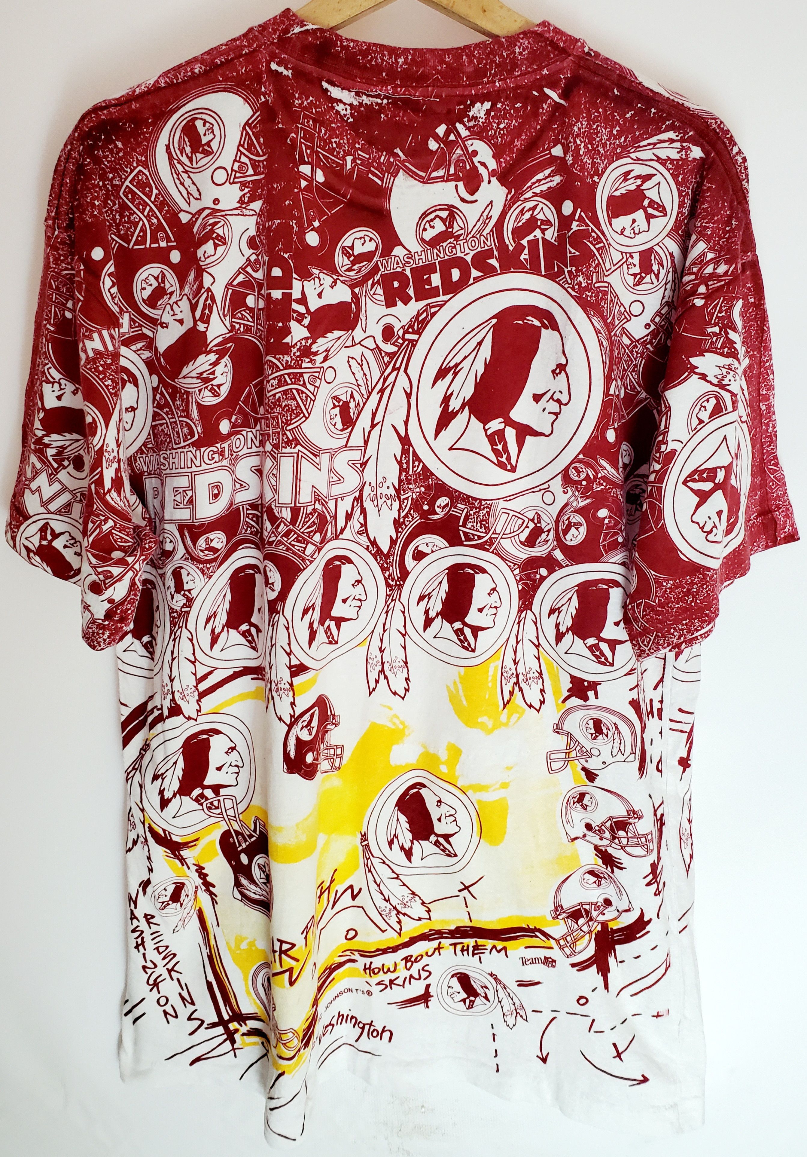 NFL WASHINGTON REDSKINS 90s NFL MAGIC JOHNSON T's OVER PRINT Xl Size US XL / EU 56 / 4 - 2 Thumbnail