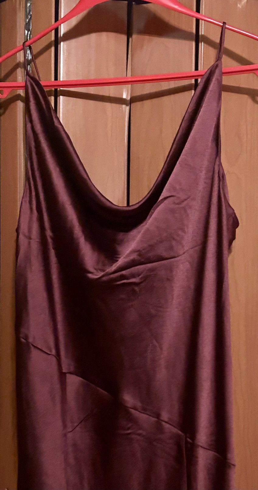 H&M H&M Burgundy Satin Slip Dress Size L / US 10 / IT 46 - 10 Thumbnail