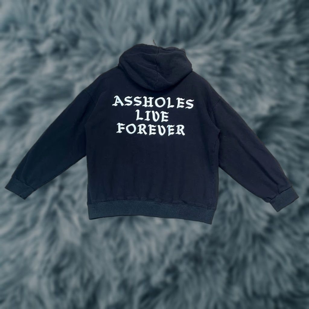 Forever 21 Forever A**holes Live Forever Polartec Hoodie Black Medium Embroidered Men Pullover Cotton Blend Size US M / EU 48-50 / 2 - 1 Thumbnail