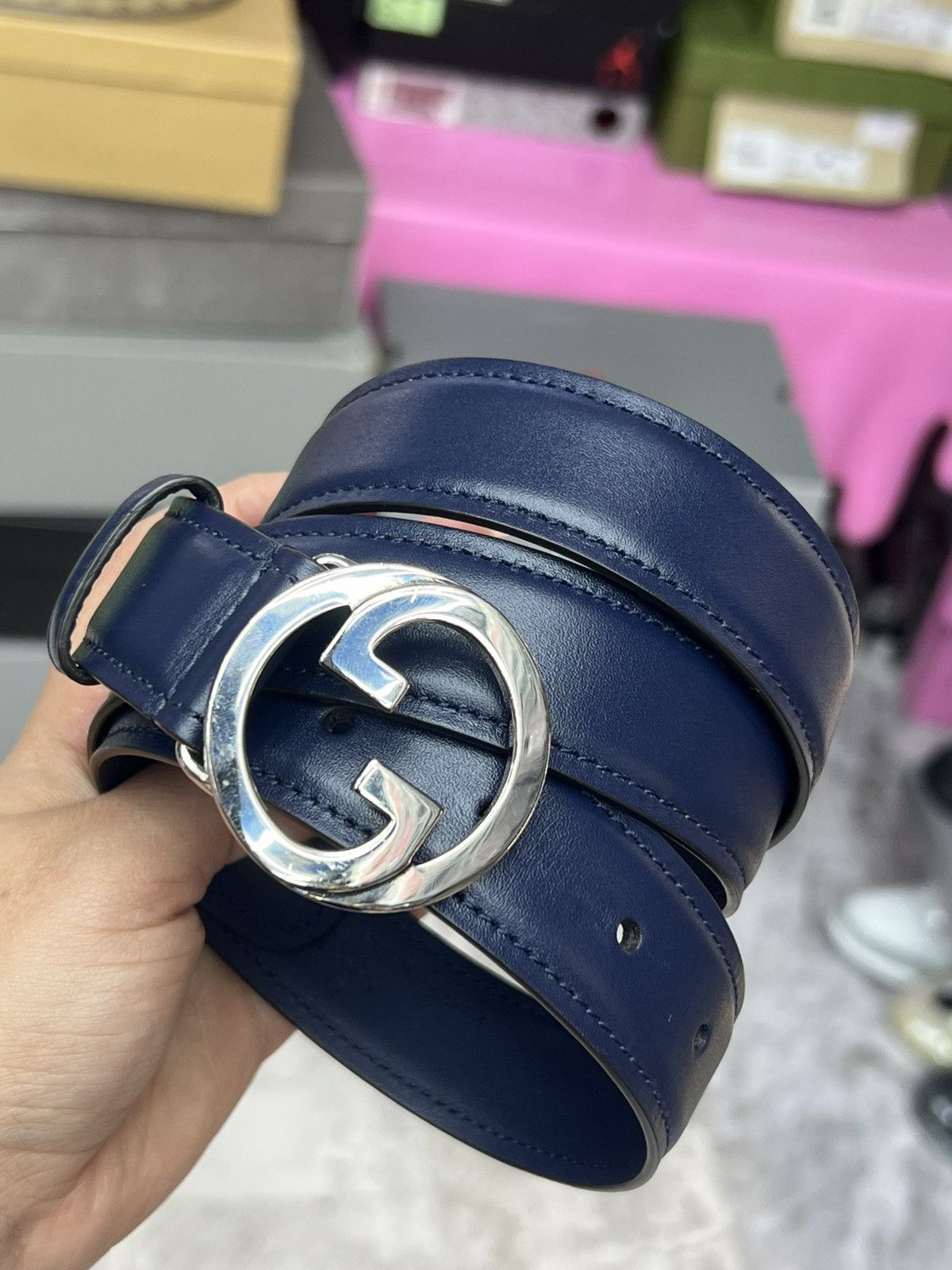 Gucci Gucci Blue Belt Size 38 - 1 Thumbnail