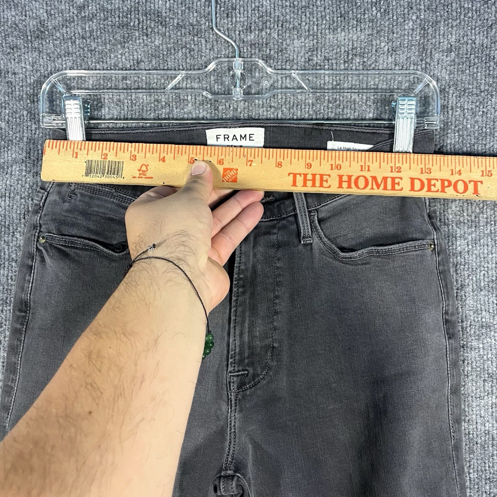Frame VINTAGE Frame Denim Women's Crop Jeans Distressed Black Le High Straight Dark Wash Sz 28 Size 28" / US 6 / IT 42 - 2 Thumbnail