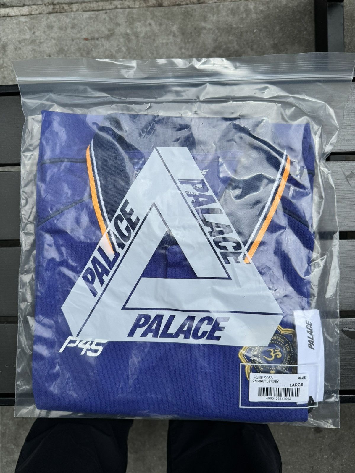 Palace Palace Cricket Jersey Blue Size L In Hand | Grailed