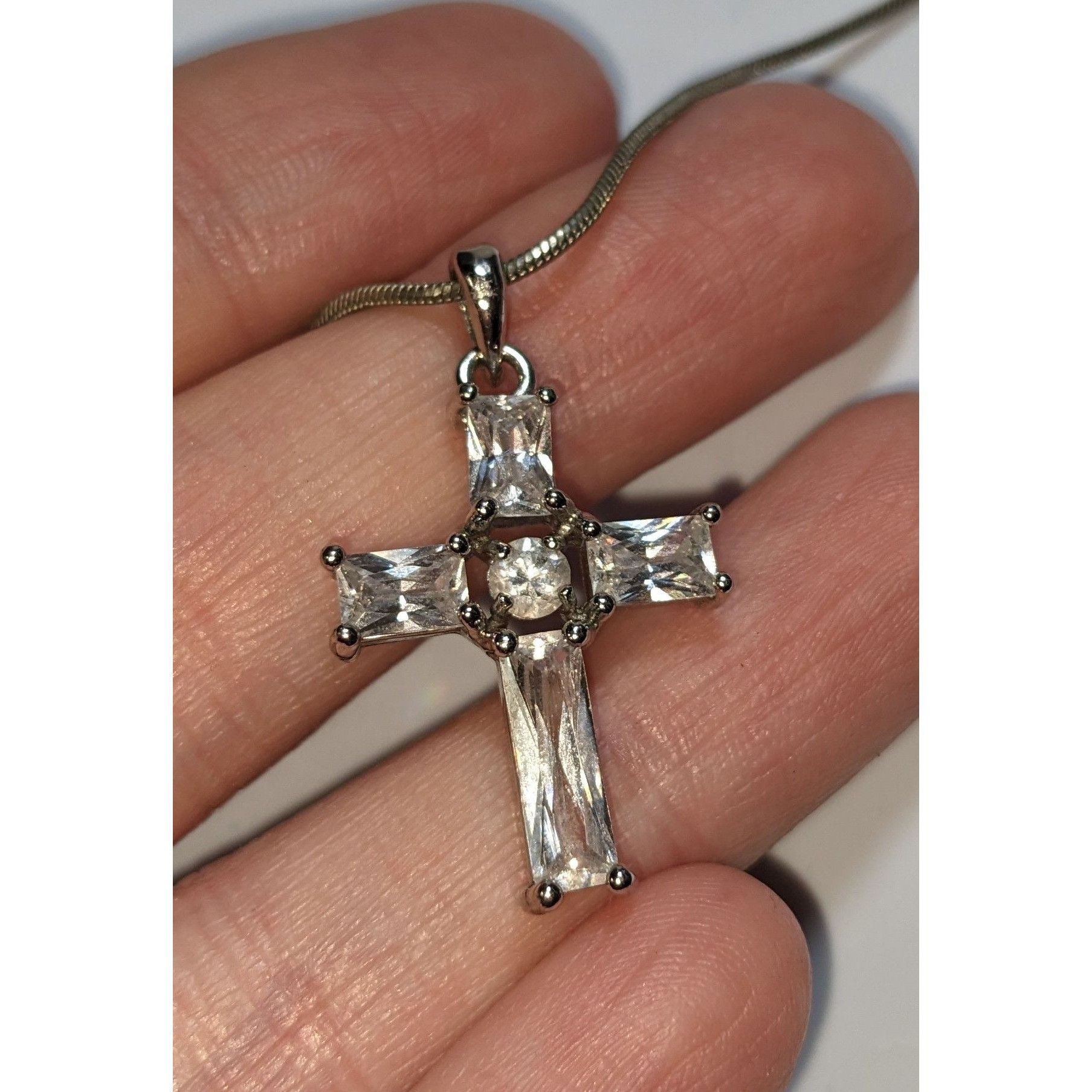 Other Elegant Religious Crystal Cross Pendant Necklace Size ONE SIZE - 4 Thumbnail