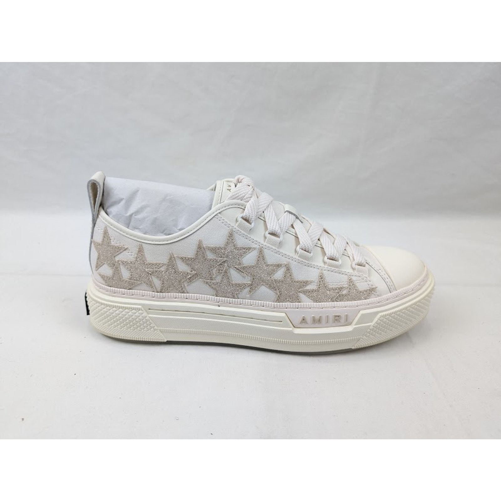 Amiri o1rshd1 Stars Court Low-Top Sneakers in Alabaster Size US 11 / EU 44 - 1 Thumbnail