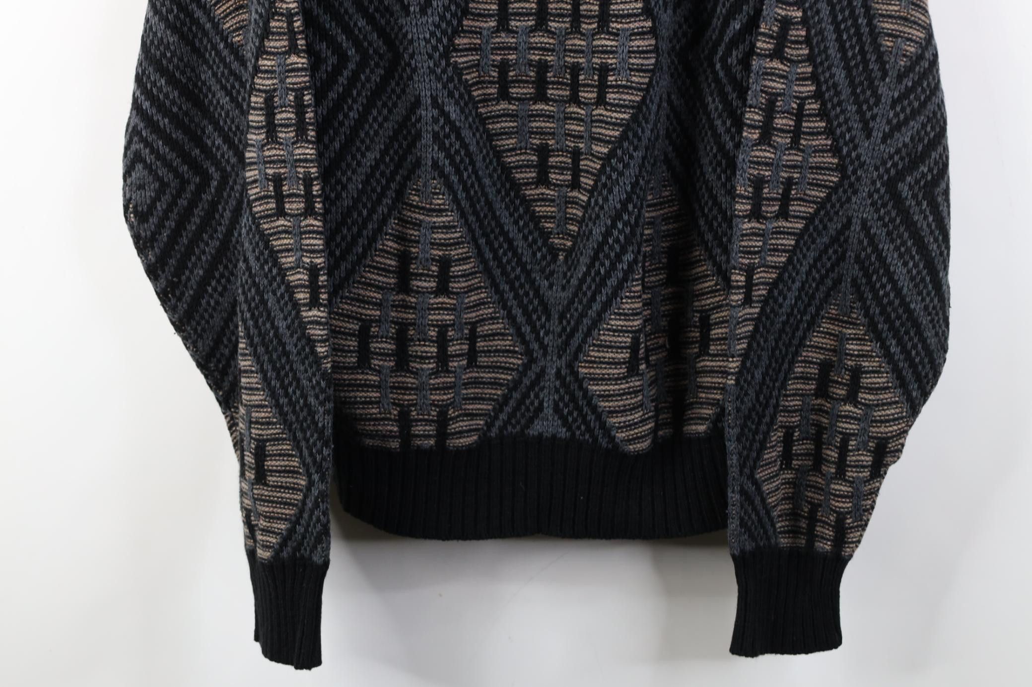 Vintage Vintage 90s Streetwear Diamond Knit Crewneck Sweater USA Size US M / EU 48-50 / 2 - 3 Thumbnail