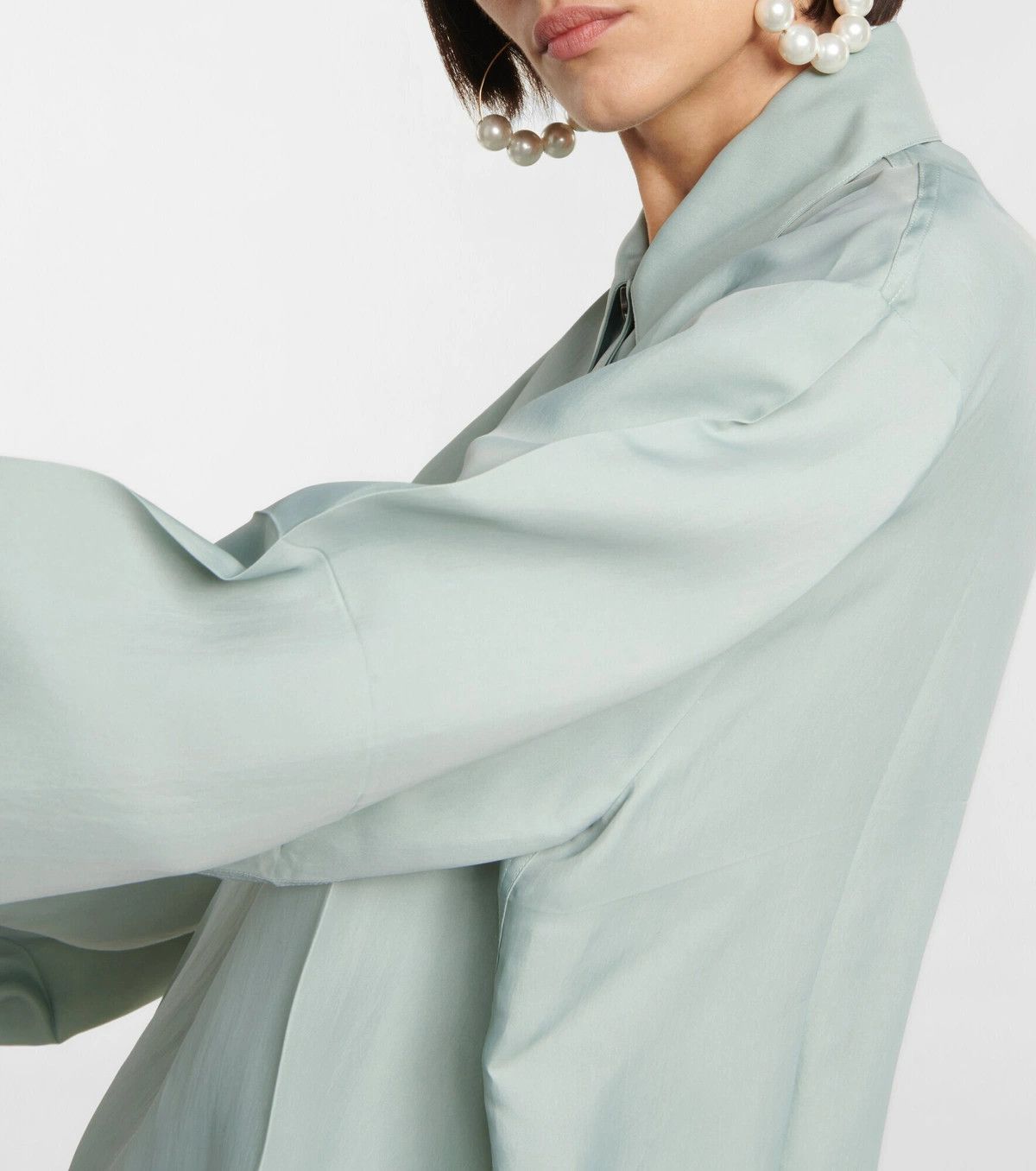 Jil Sander o1y1025 Solid Color Shirt in Sage Green Size L / US 10 / IT 46 - 3 Thumbnail