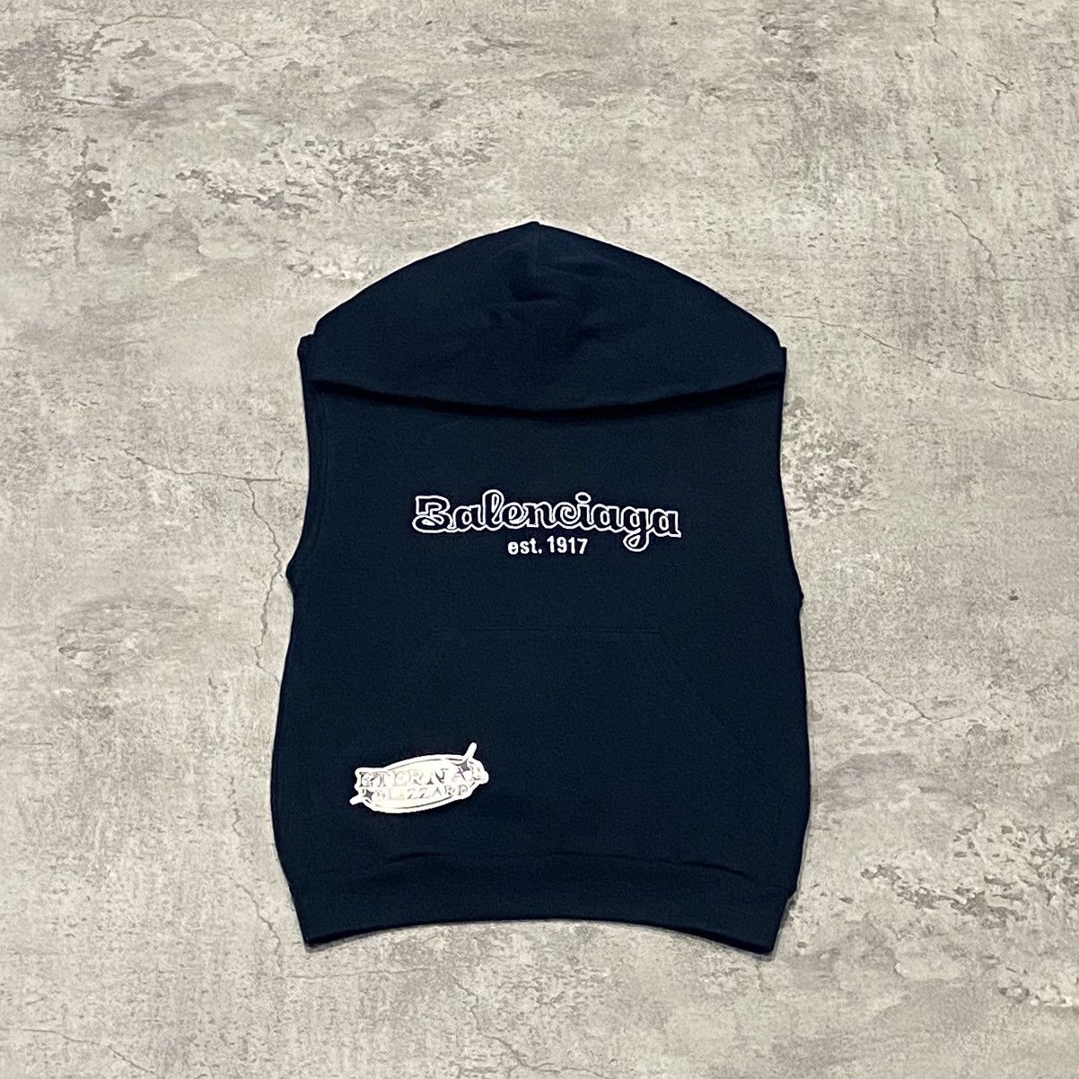 Balenciaga Balenciaga Script Hoodie Navy Size US XXS / EU 40 - 1 Thumbnail