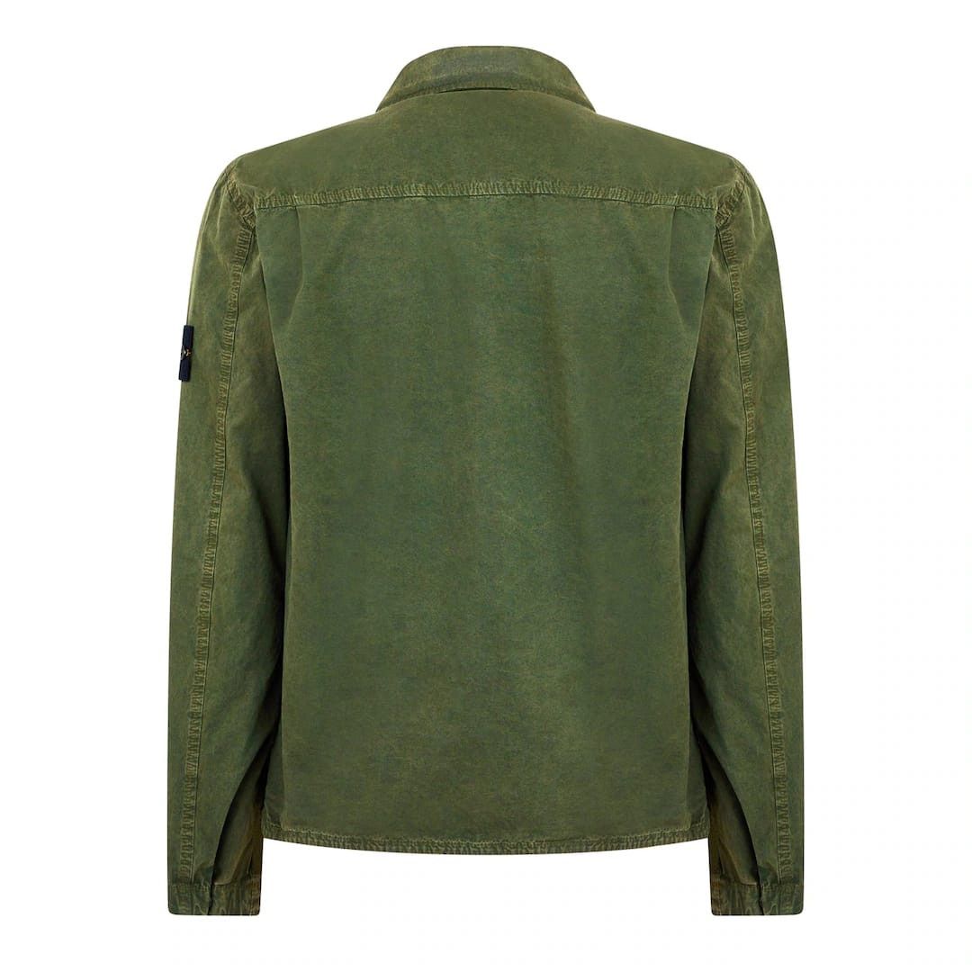 Stone Island o1g2r1mq0526 Washed Cotton Long Sleeve Overshirt in Green Size US XL / EU 56 / 4 - 2 Thumbnail
