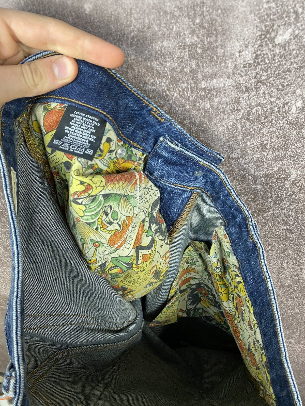 Ed Hardy × Vintage VINTAGE Y2K ED HARDY JEANS STREETWEAR STYLE EVISU LIKE Size 32" / US 10 / IT 46 - 7 Thumbnail