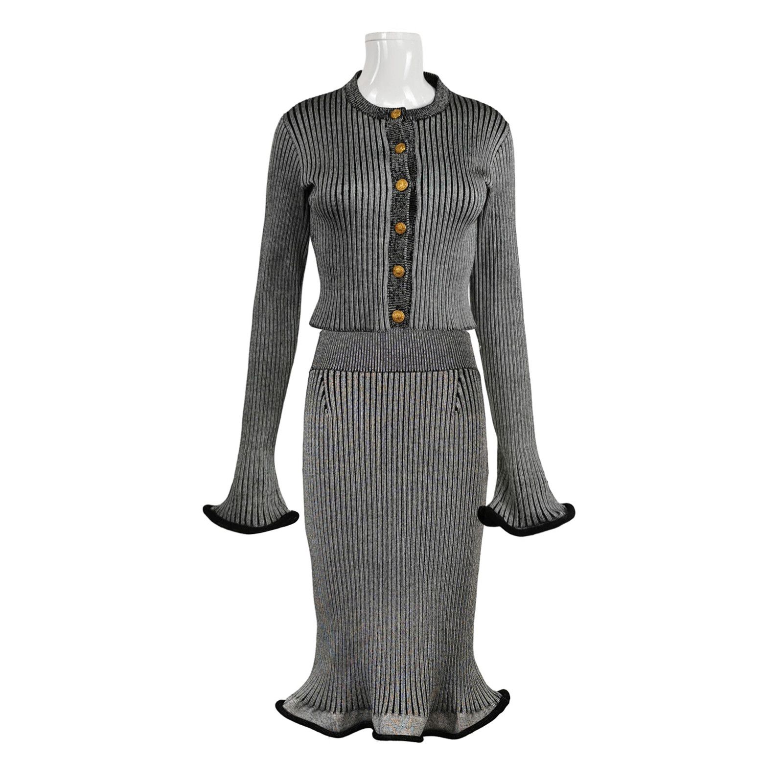 Louis Vuitton Louis Vuitton Striped Knit Cardigan Set Size M Size M / US 6-8 / IT 42-44 - 1 Thumbnail