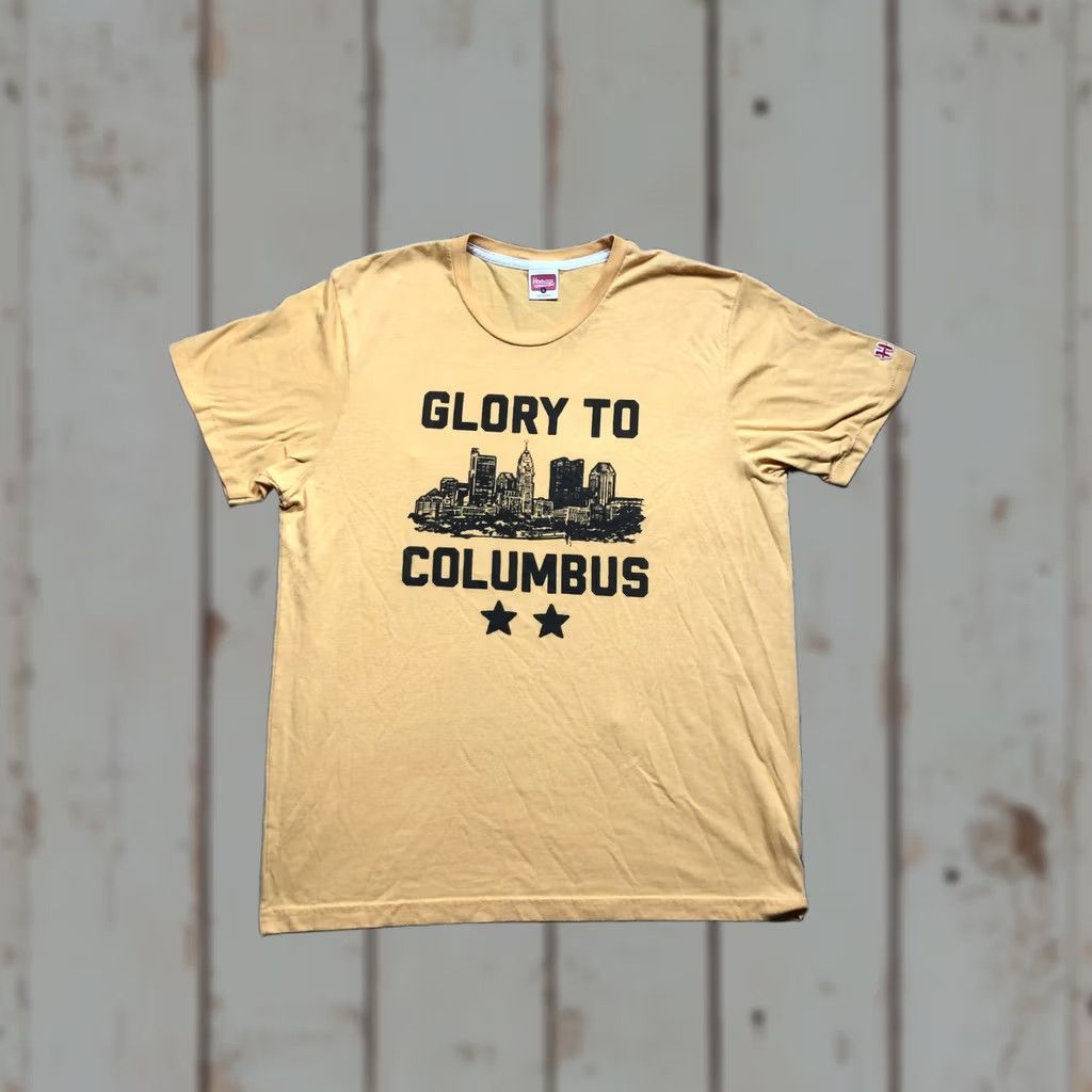 Vintage Homage Shirt Mens Large Yellow Glory to Columbus Skyline Graphic Tee T-Shirt Size US L / EU 52-54 / 3 - 1 Thumbnail