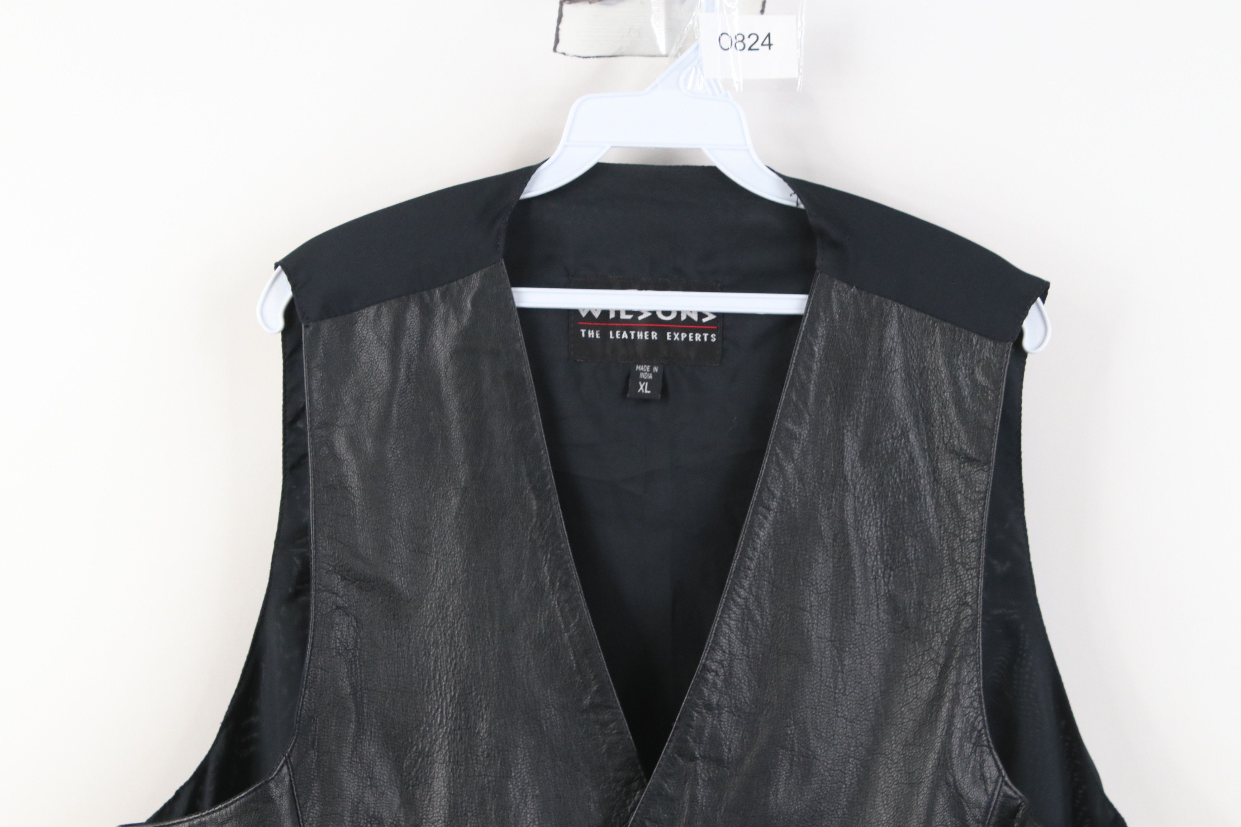 Vintage Vintage 90s Streetwear Leather Motorcycle Vest Jacket Black Size US XL / EU 56 / 4 - 2 Thumbnail
