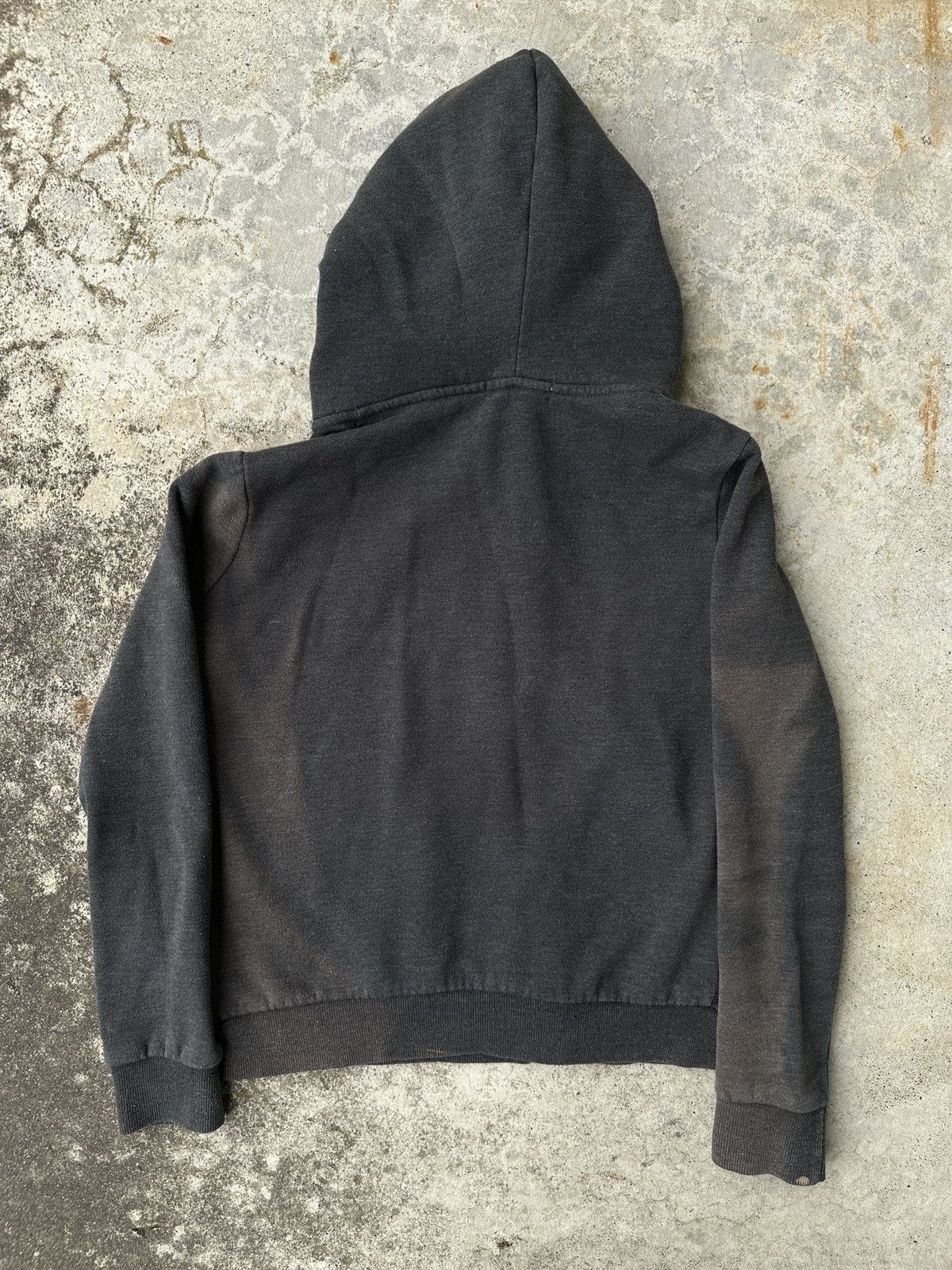 Vintage Sunfaded Charcoal grey sun bleach zip up hoodie y2k Size US S / EU 44-46 / 1 - 2 Thumbnail
