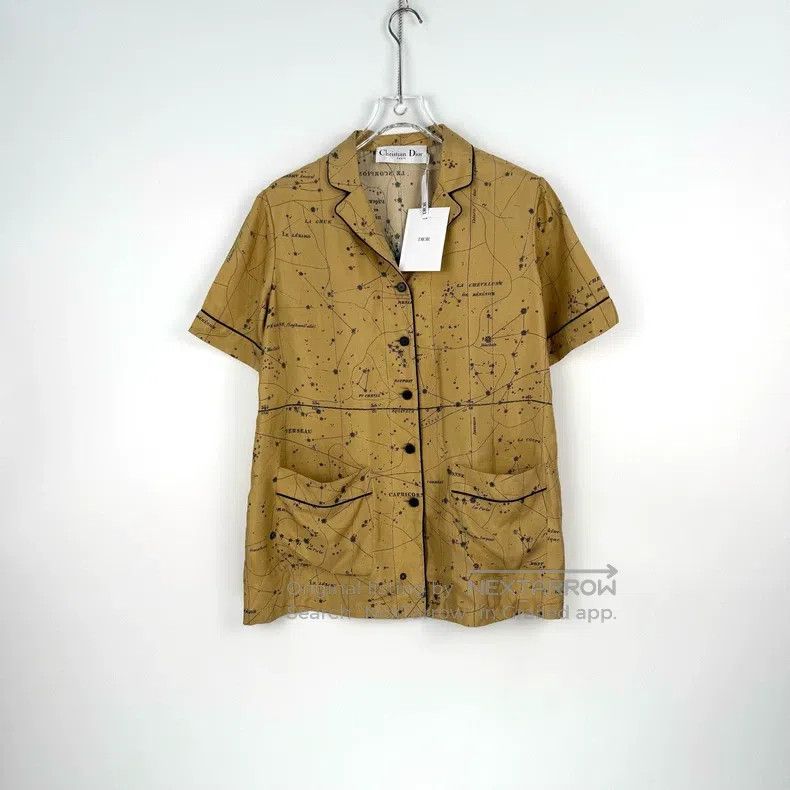 Dior Dior Coffee-coloured constellation series mulberry silk sh Size S / US 4 / IT 40 - 3 Thumbnail