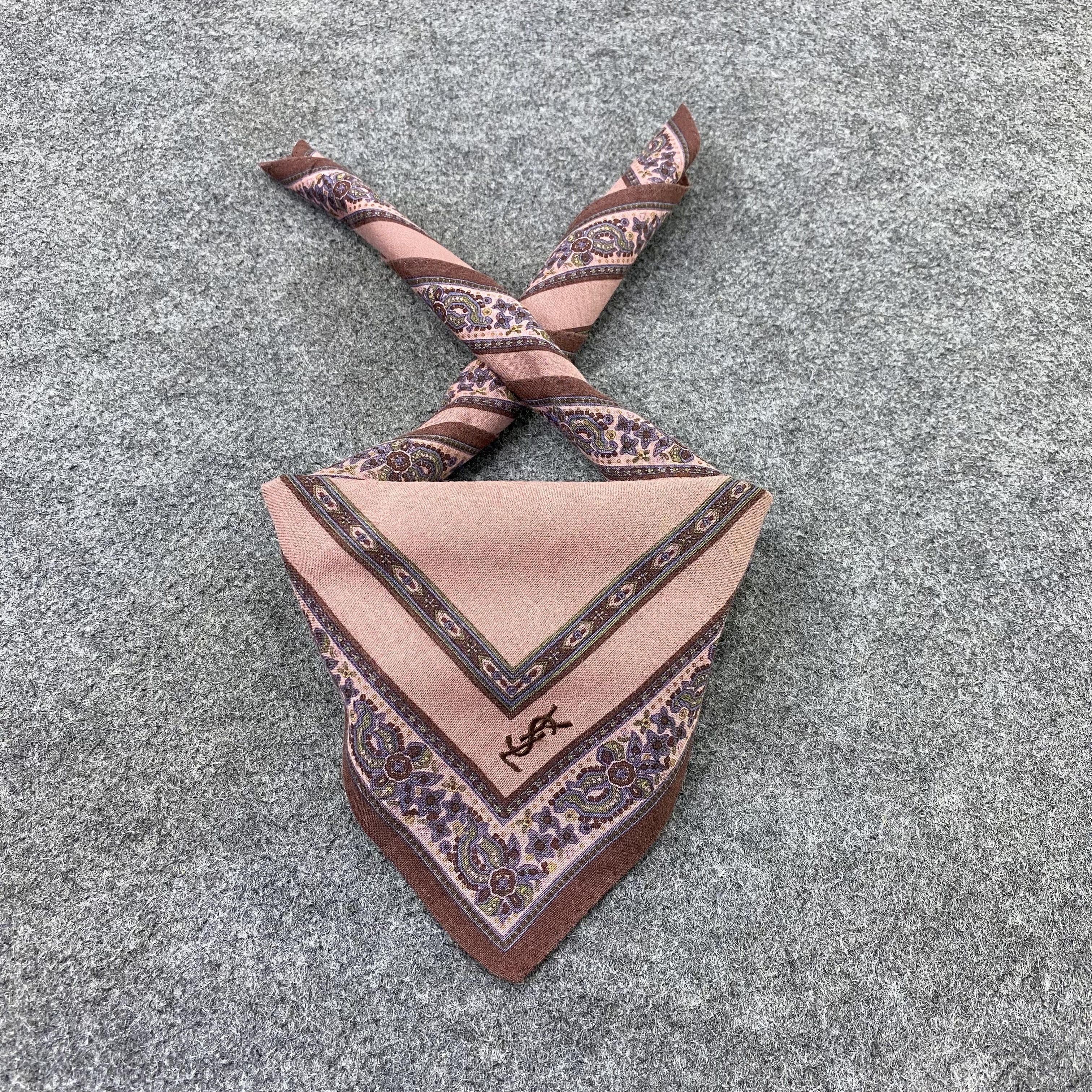 Yves Saint Laurent YSL Handkerchief Neckerchief Bandana-B1891 Size ONE SIZE - 2 Thumbnail