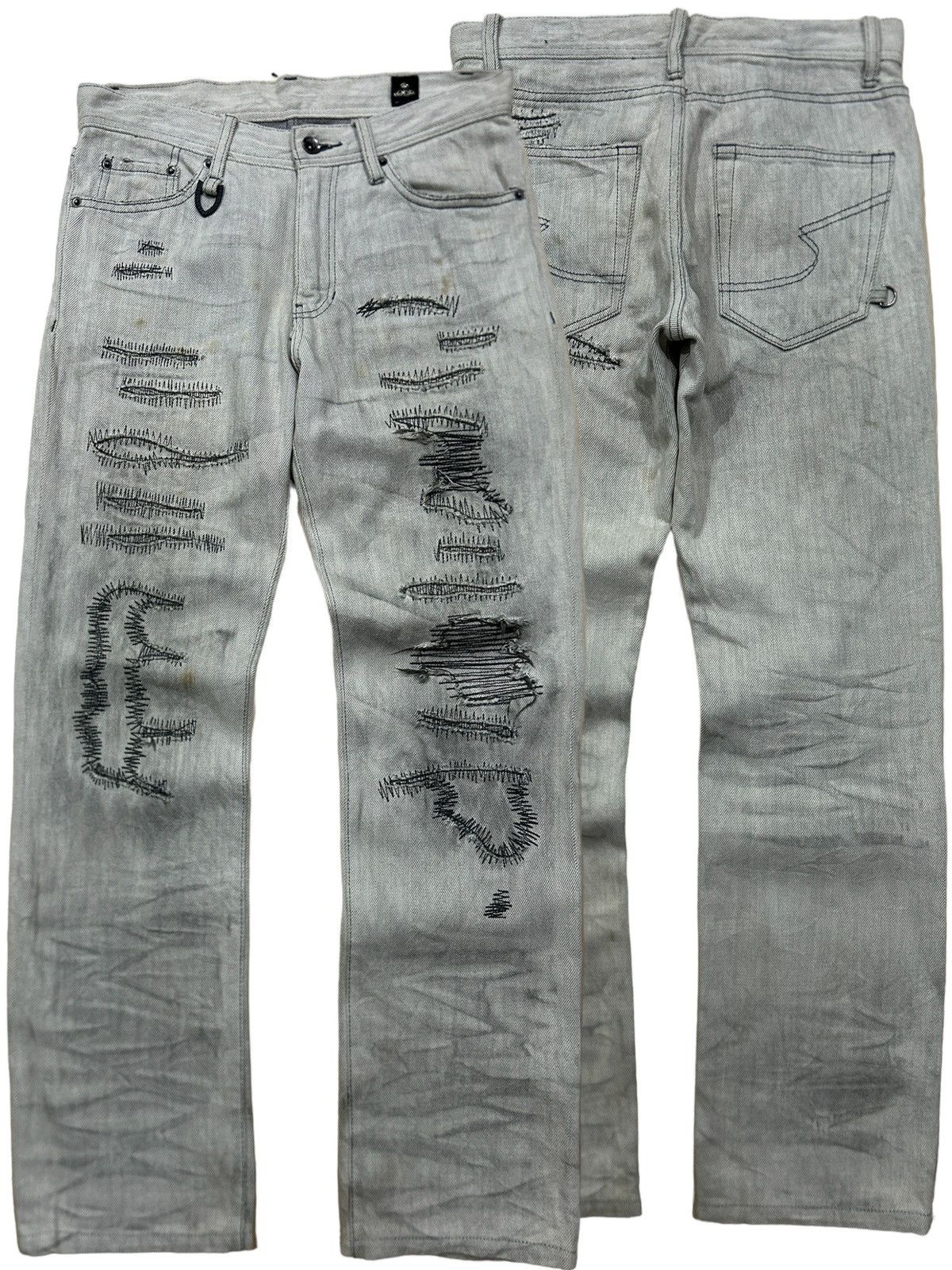 semanticdesign Vintage SemanticDesign Clawmark Distressed Trashed Jeans Size US 31 - 17 Thumbnail