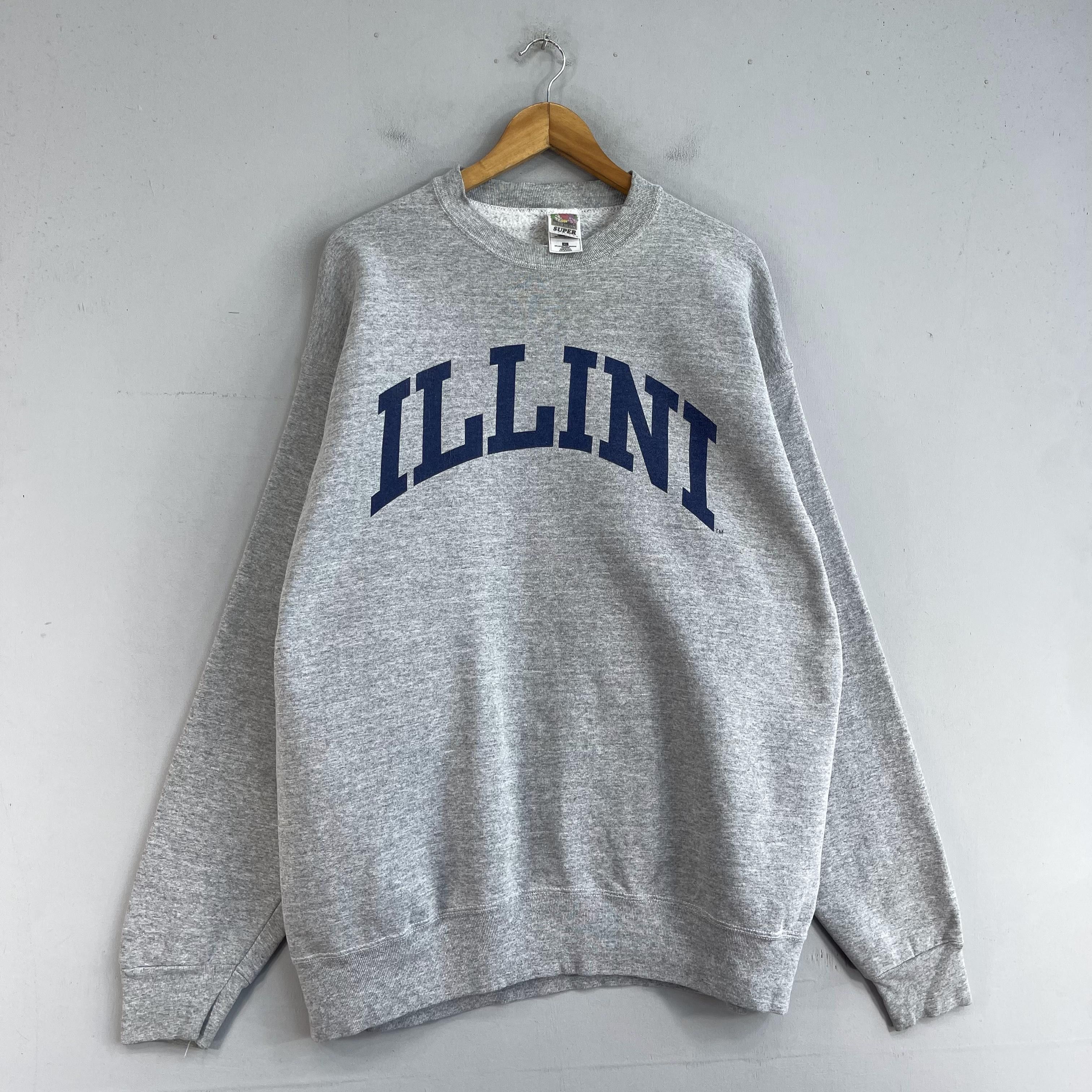 Vintage Vintage ILLINI University Spellout Printed Sweatshirt Size US XL / EU 56 / 4 - 3 Thumbnail