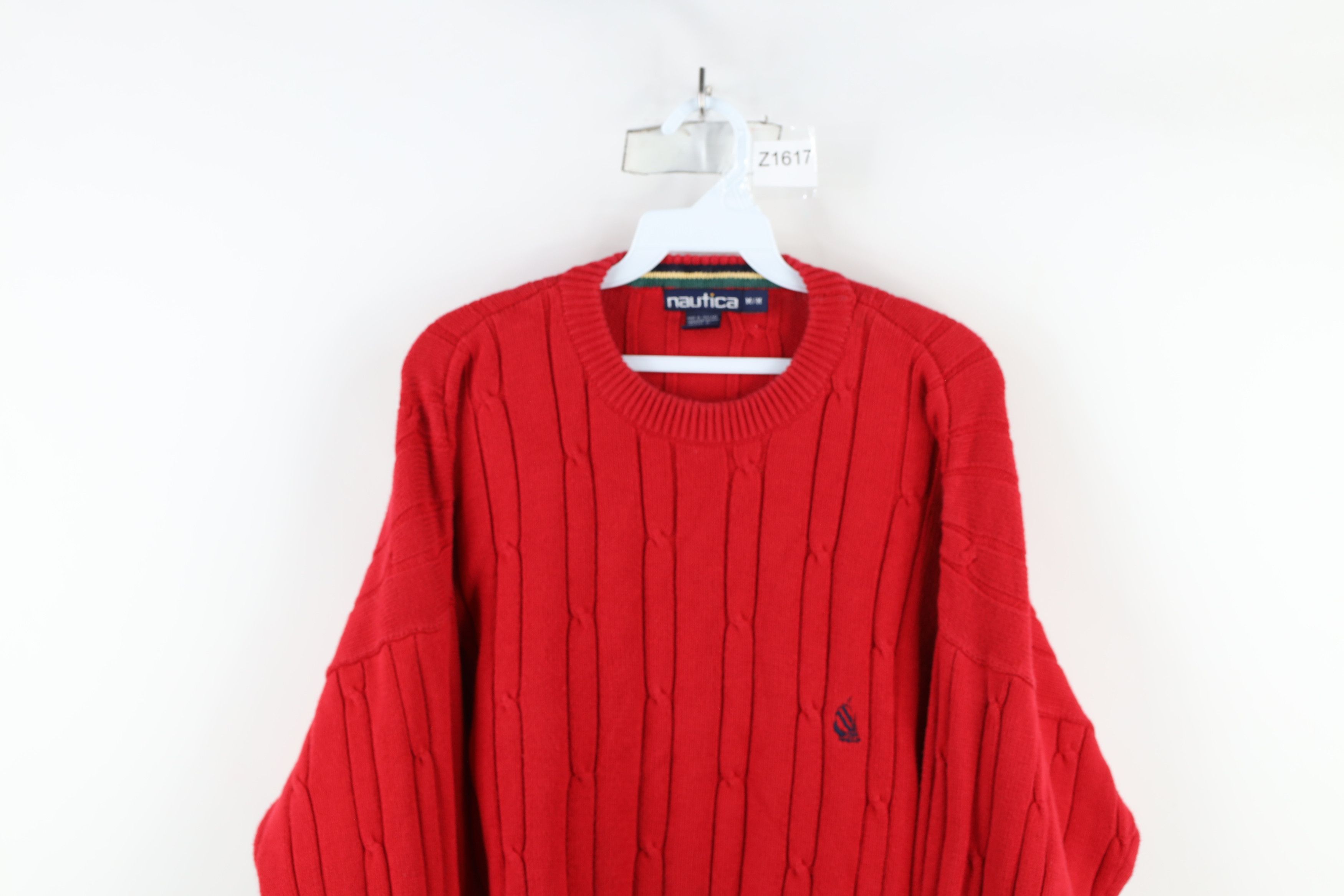 Nautica × Vintage Vintage 90s Nautica Chunky Cable Knit Crewneck Sweater Size US M / EU 48-50 / 2 - 2 Thumbnail