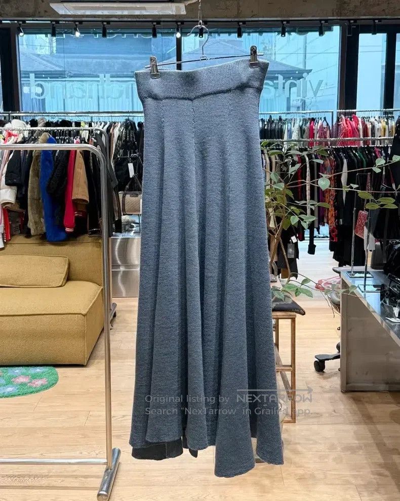 Jil Sander Jil Sander Blue Belted Wool Long Skirt Size 37" - 1 Thumbnail